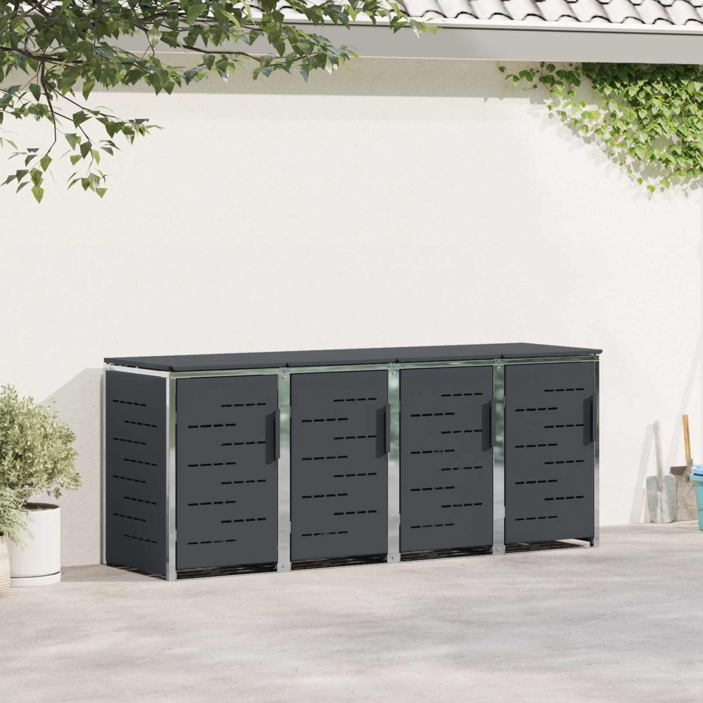 Stockage de bac à déchets for 4 Bins 240L Acier inoxydable