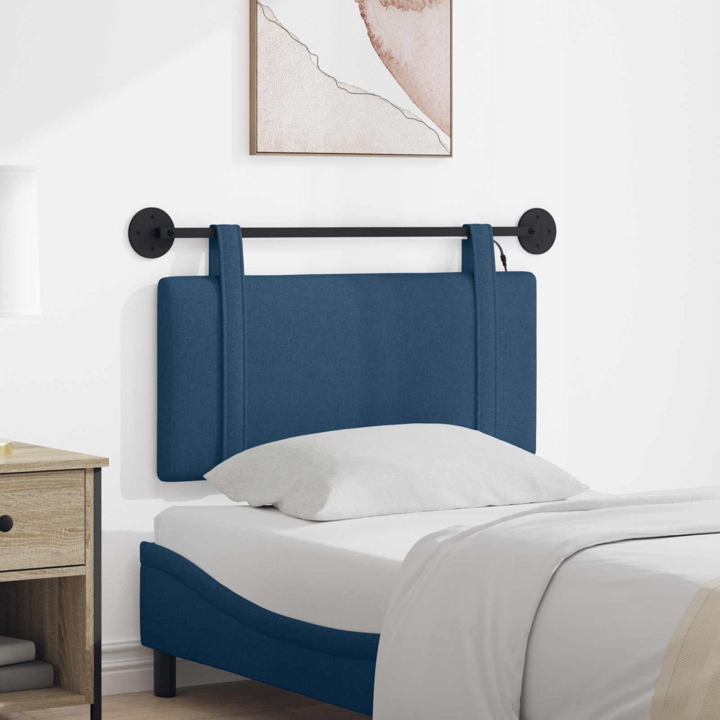 Tête de lit suspendue Bleu Tissu