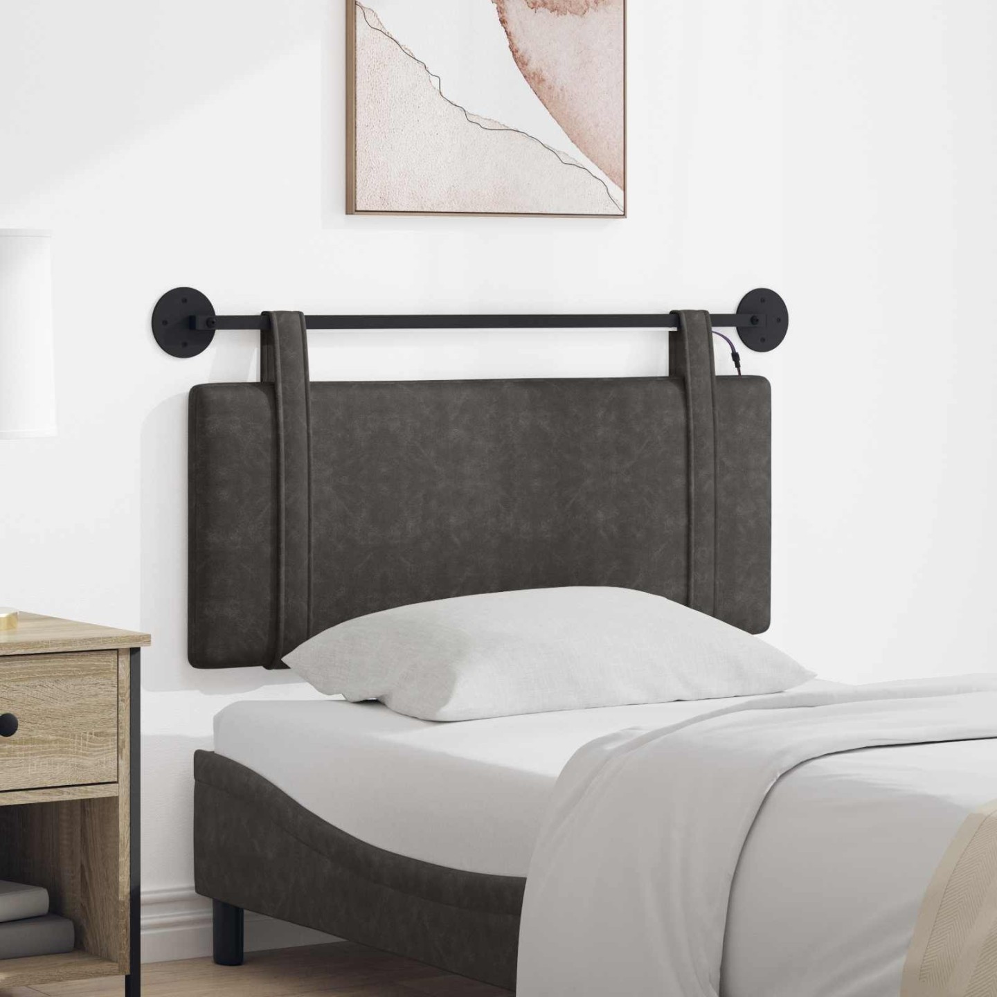 Tête de lit suspendue Noir PU antique