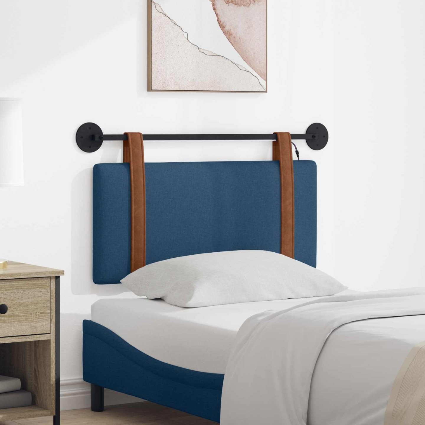 Tête de lit suspendue Bleu PU antique