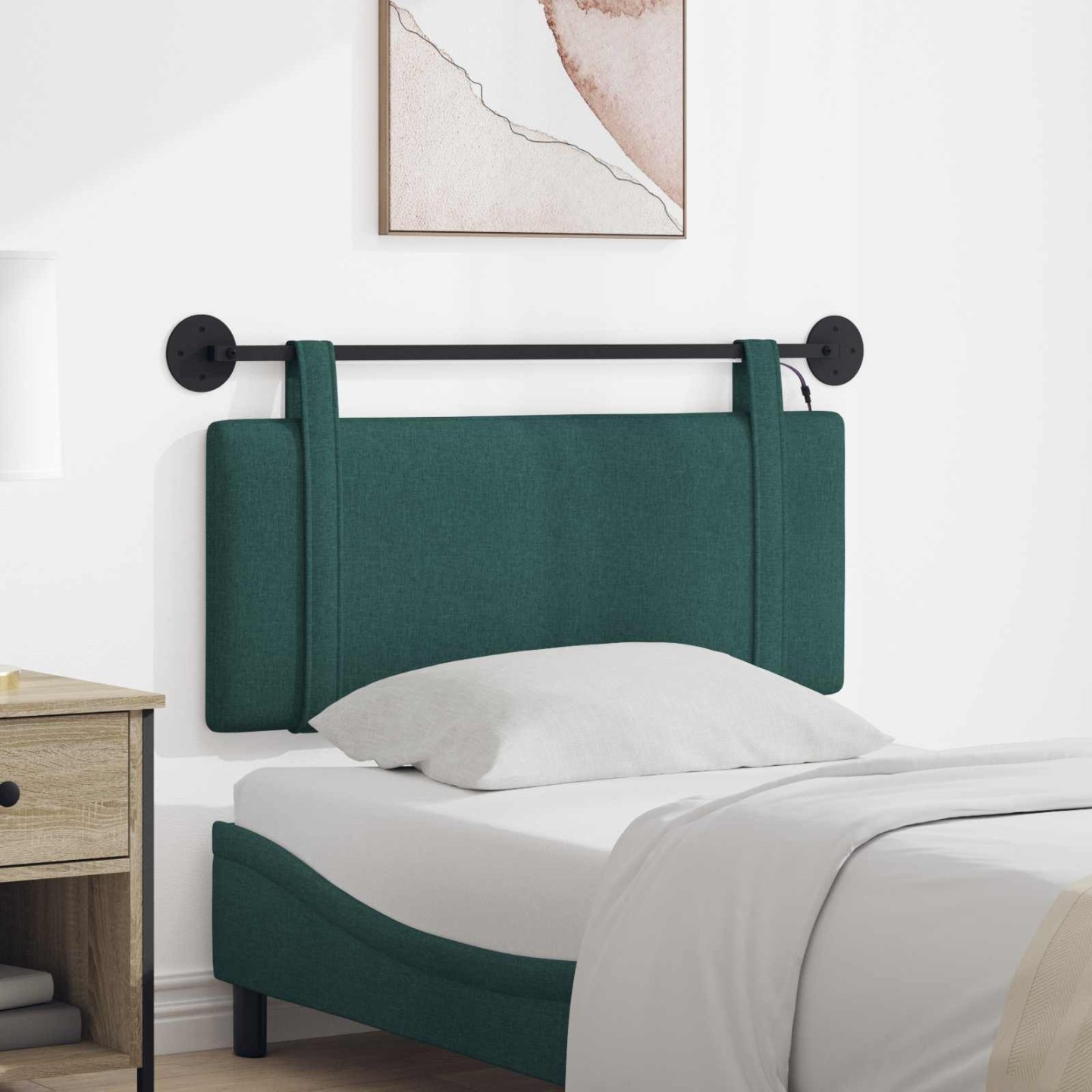 Tête de lit suspendue Vert foncé Tissu