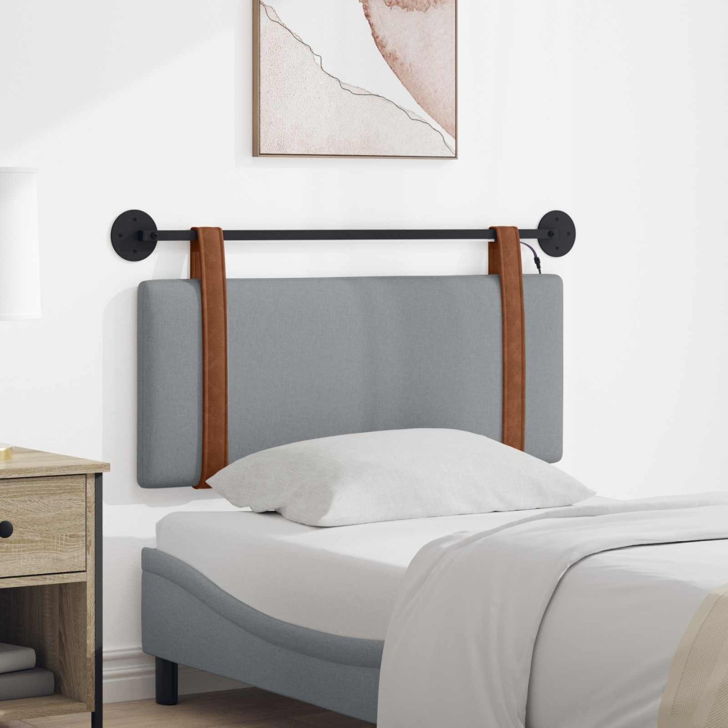 Tête de lit suspendue Gris clair PU antique