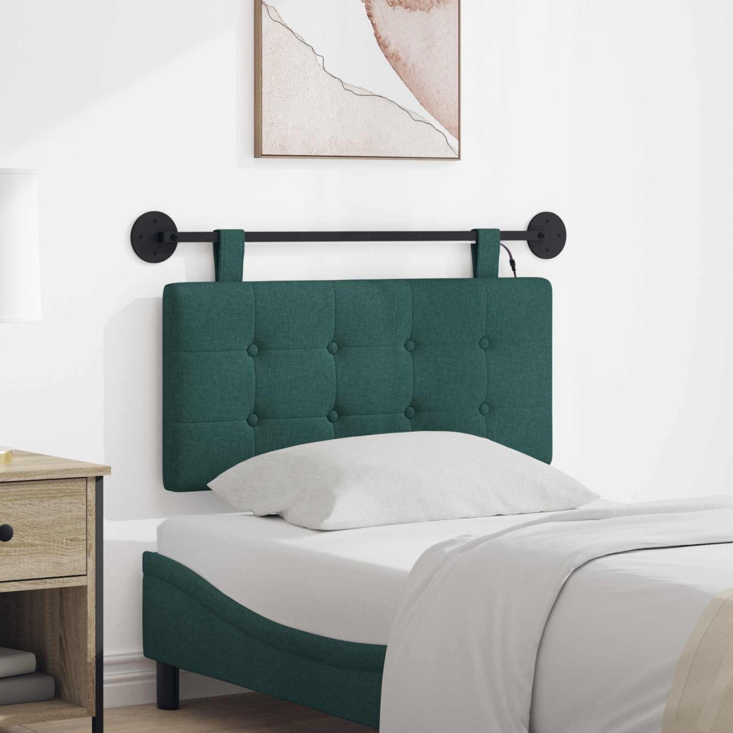 Tête de lit suspendue Vert foncé Tissu