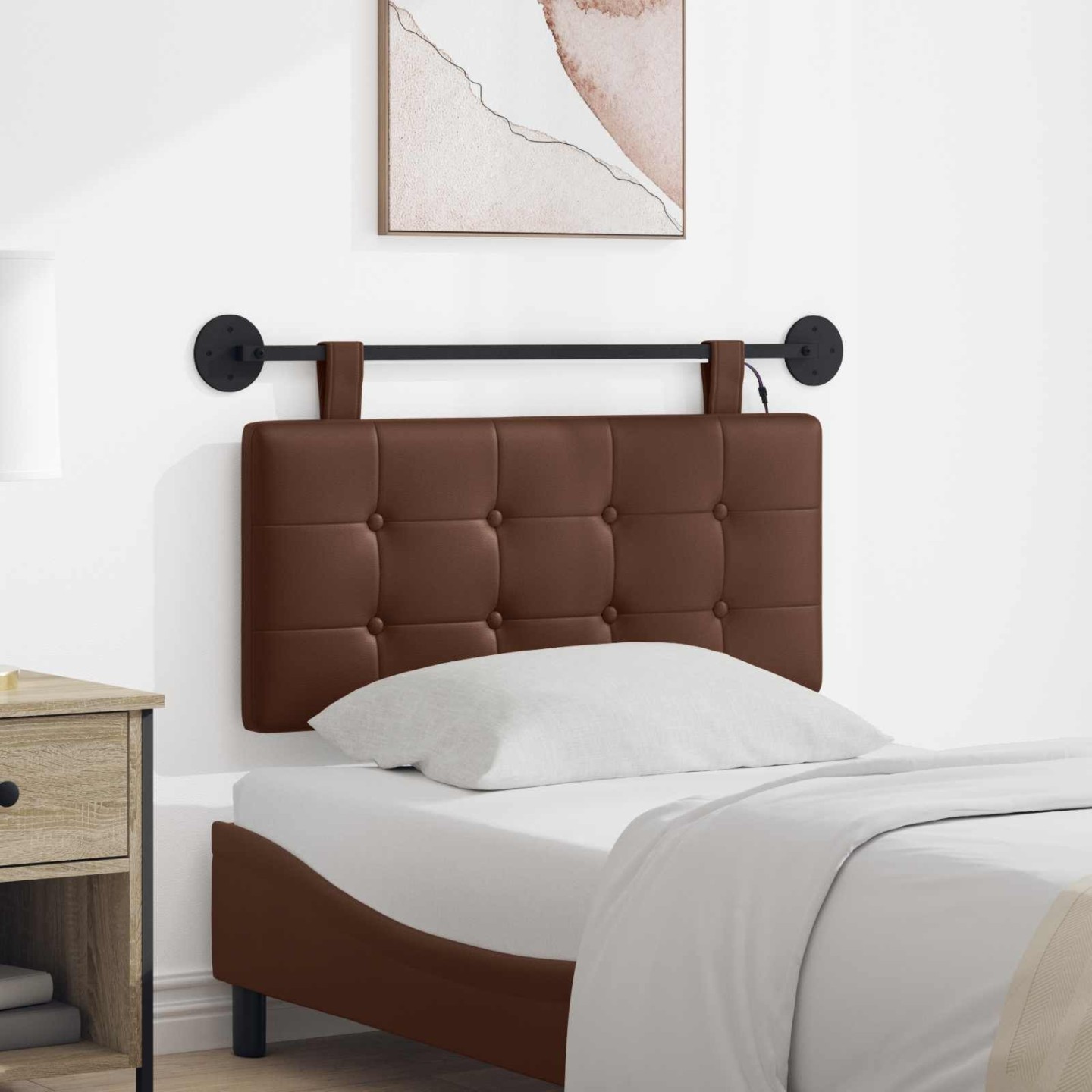 Tête de lit suspendue Marron Simili cuir