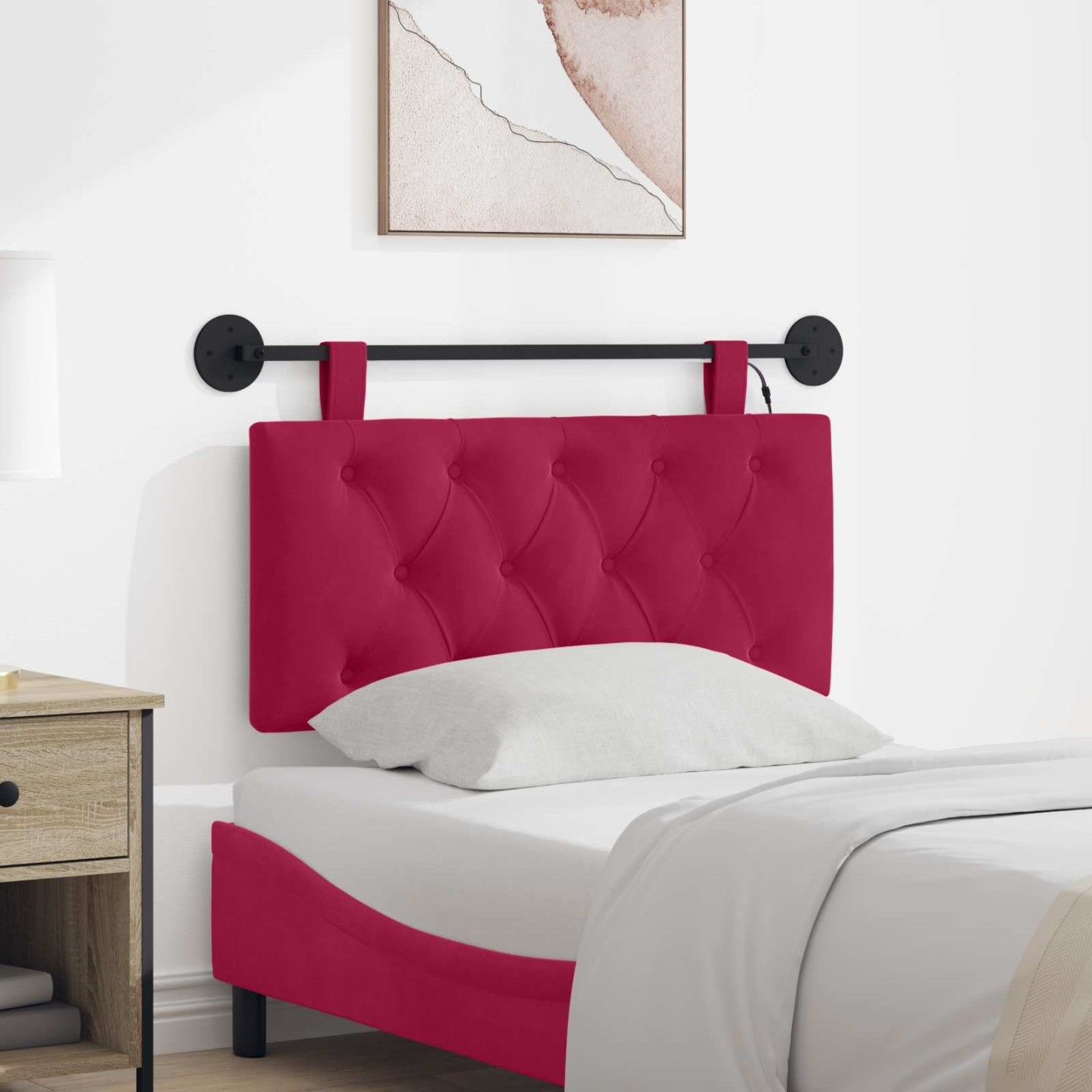 Tête de lit suspendue Bordeaux Velours