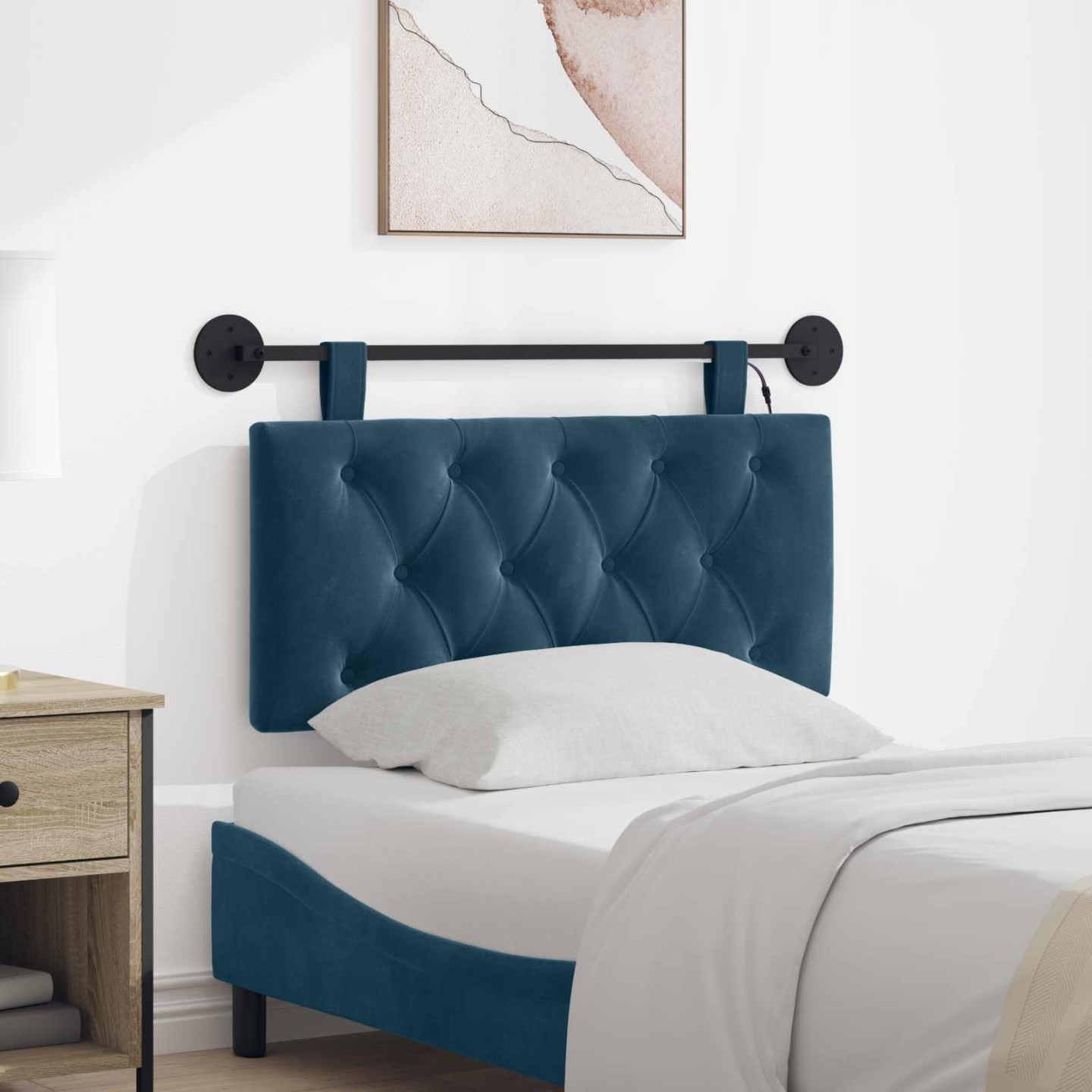 Tête de lit suspendue Bleu Velours