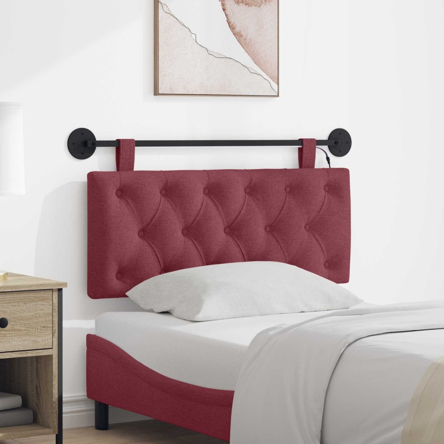 Tête de lit suspendue Bordeaux Tissu