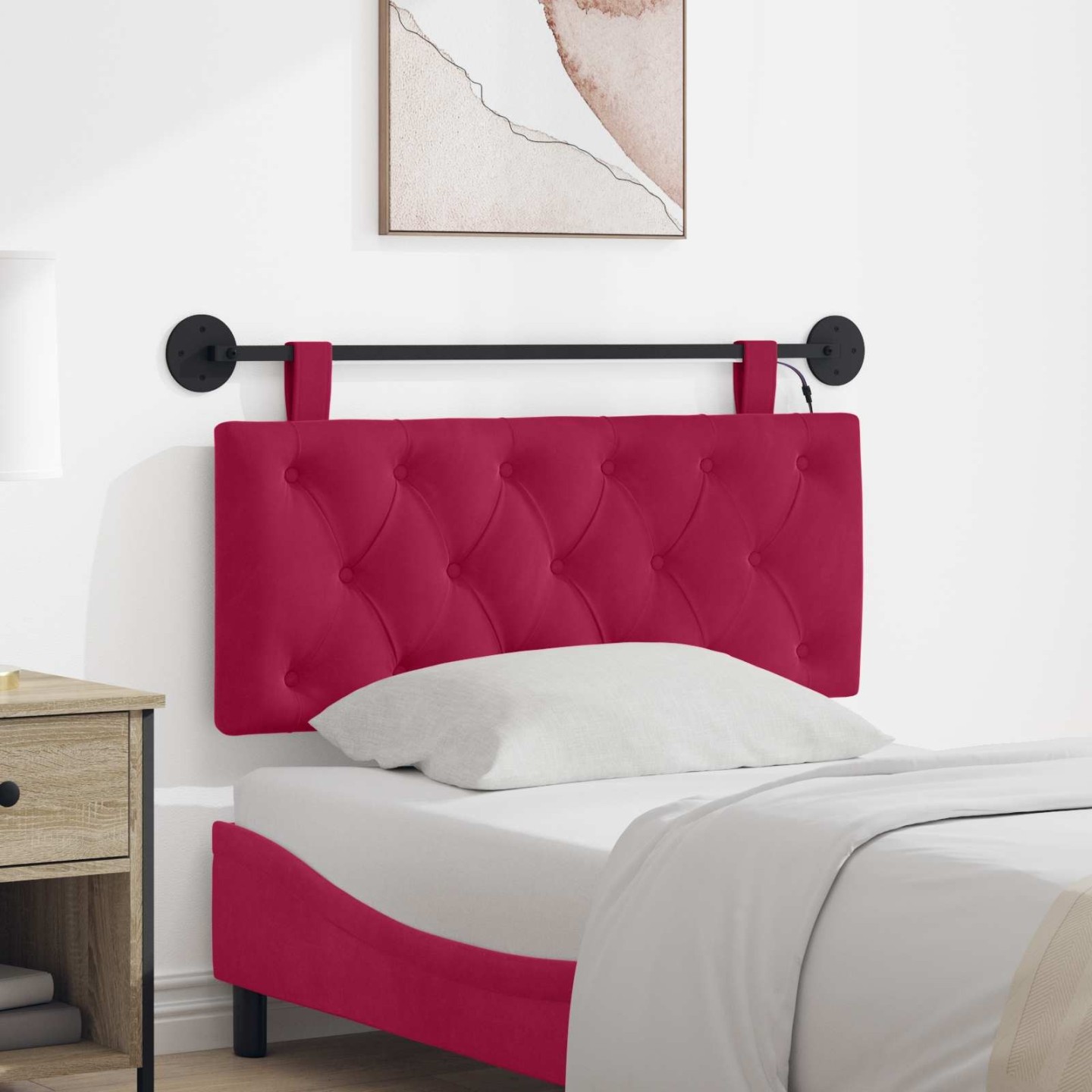 Tête de lit suspendue Bordeaux Velours