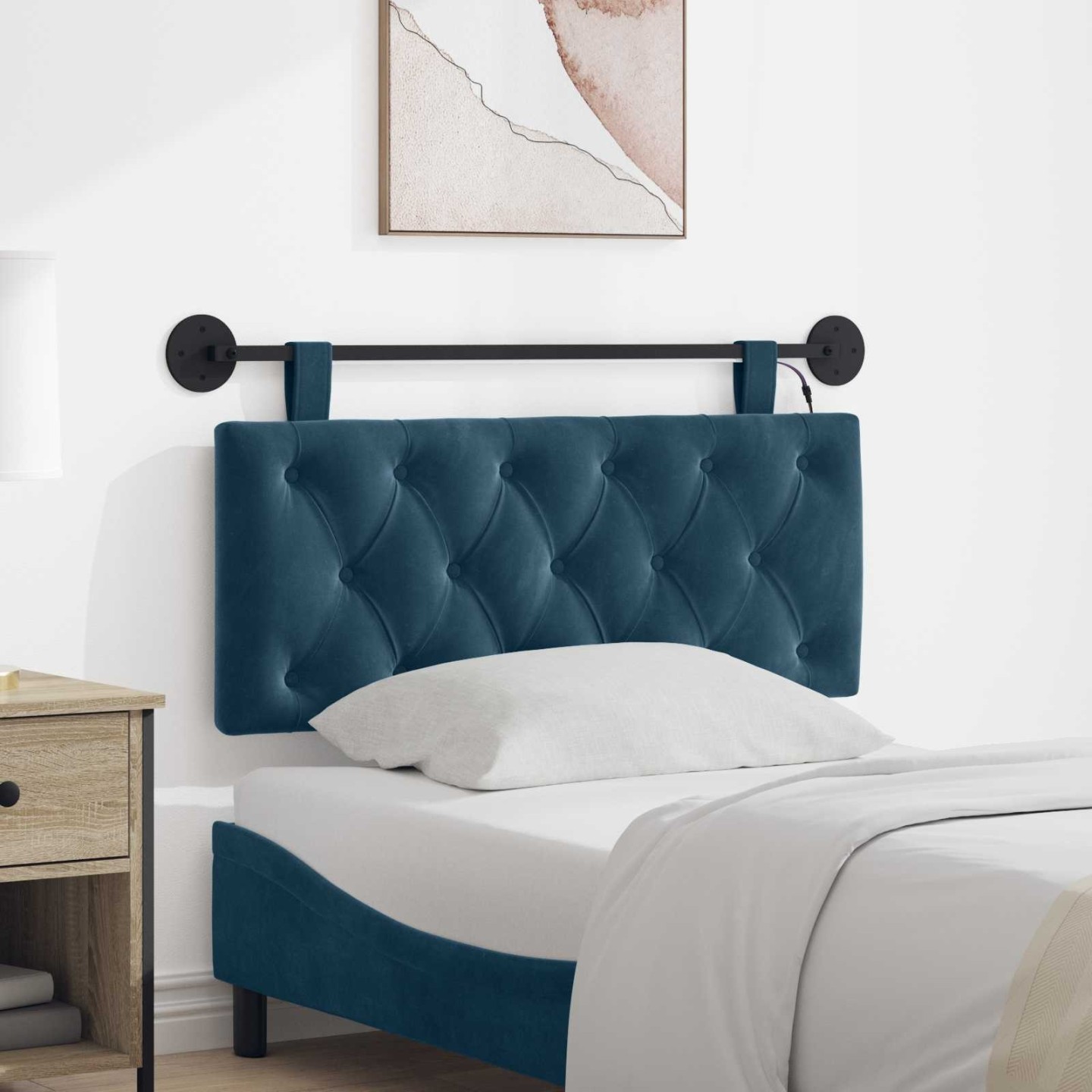 Tête de lit suspendue Bleu Velours
