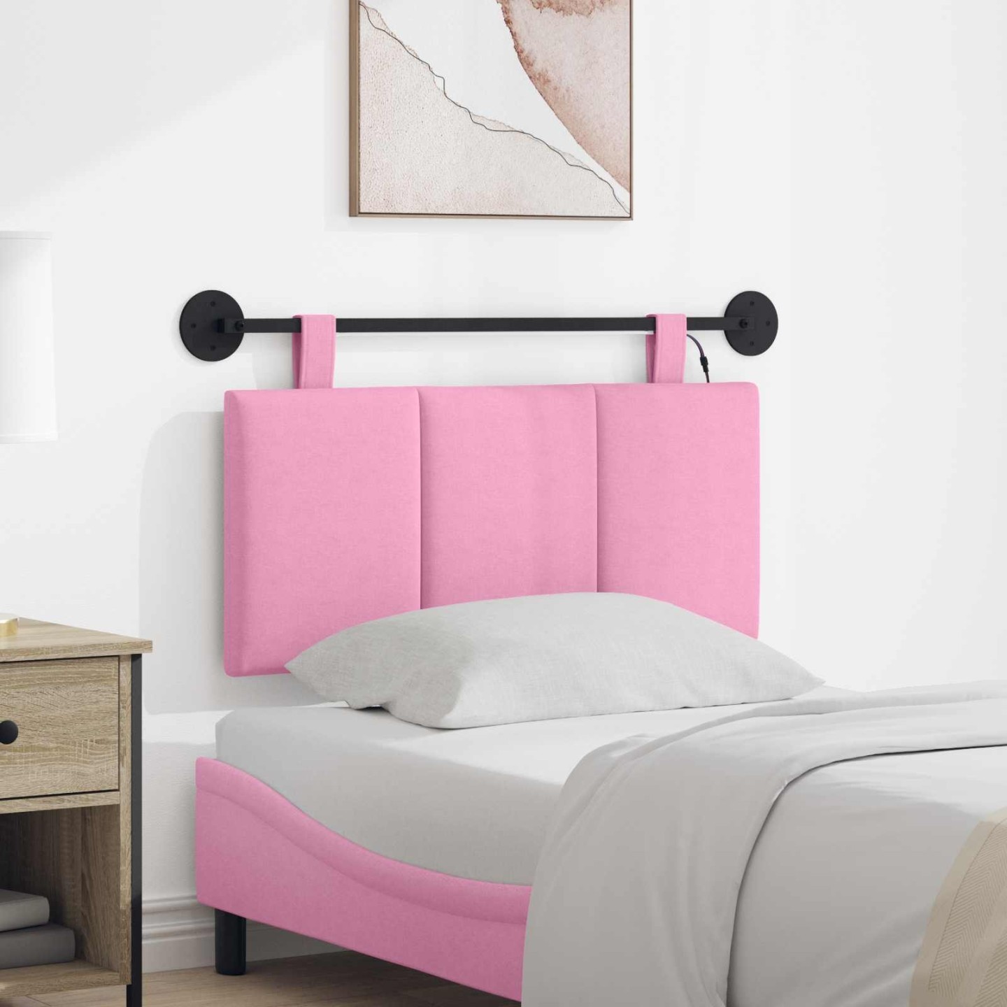 Tête de lit suspendue Rose Velours