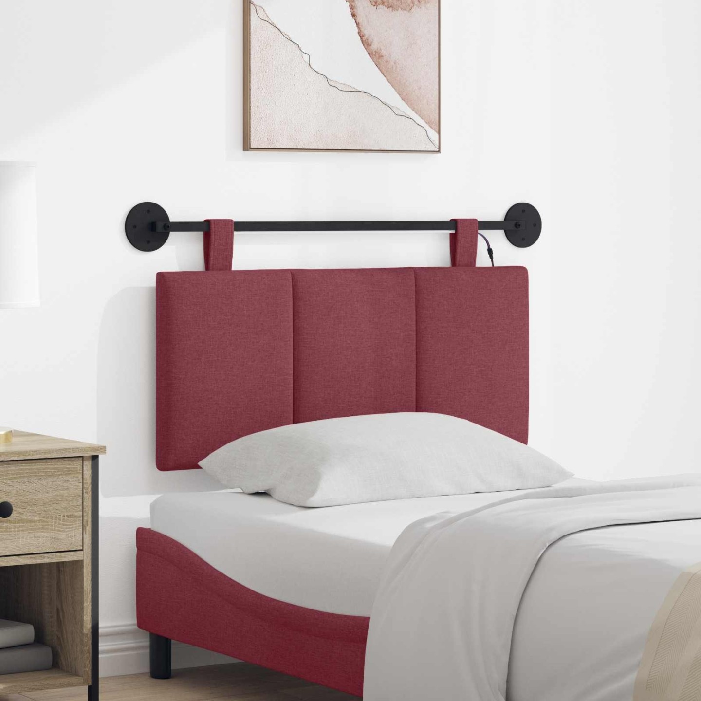 Tête de lit suspendue Bordeaux Velours