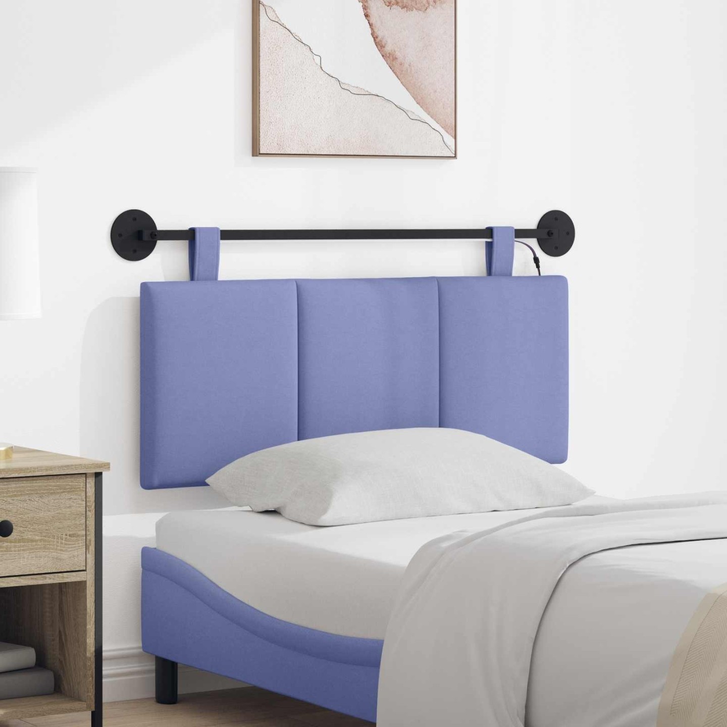 Tête de lit suspendue Bleu denim Velours