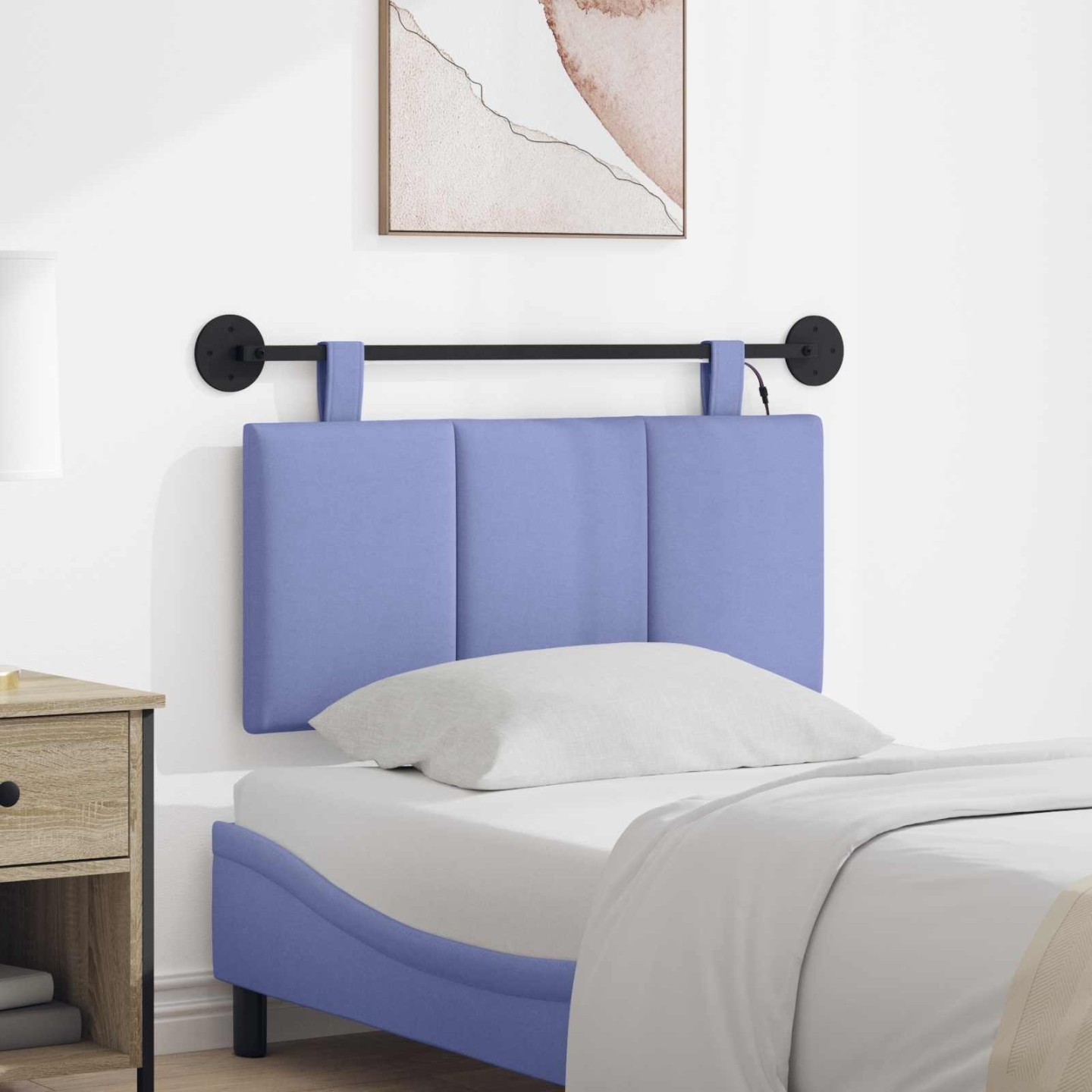 Tête de lit suspendue Bleu denim Velours