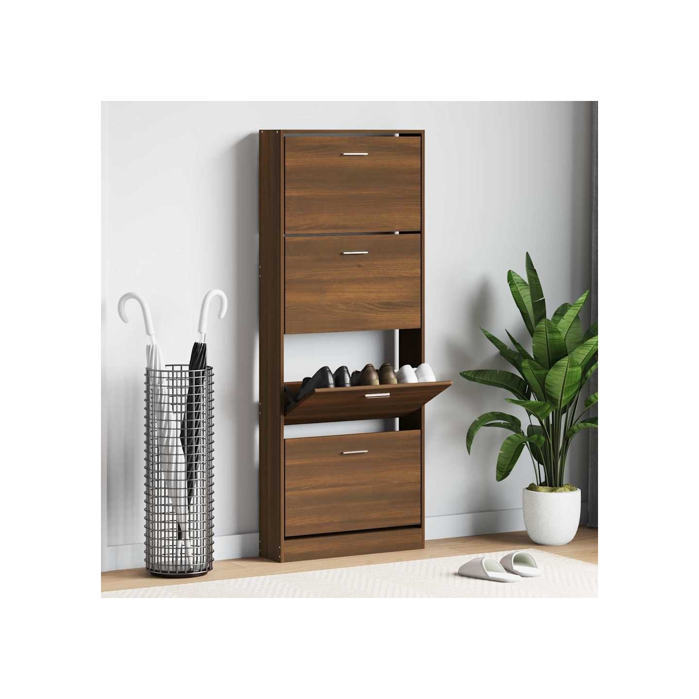 Armoire à chaussures Chêne marron 59x17x150cm Bois d'ingénierie