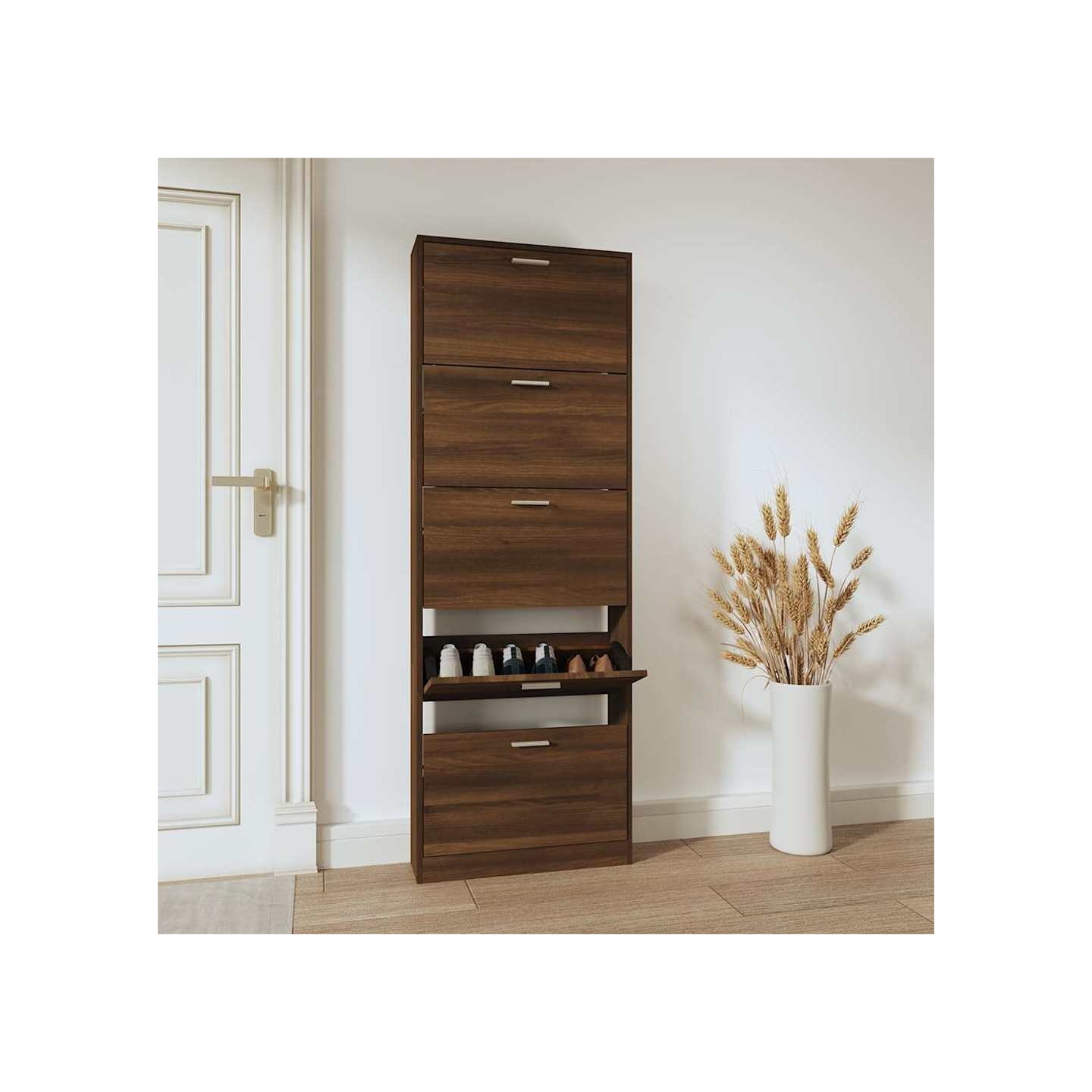 Armoire à chaussures Chêne marron 59x17x169cm Bois d'ingénierie