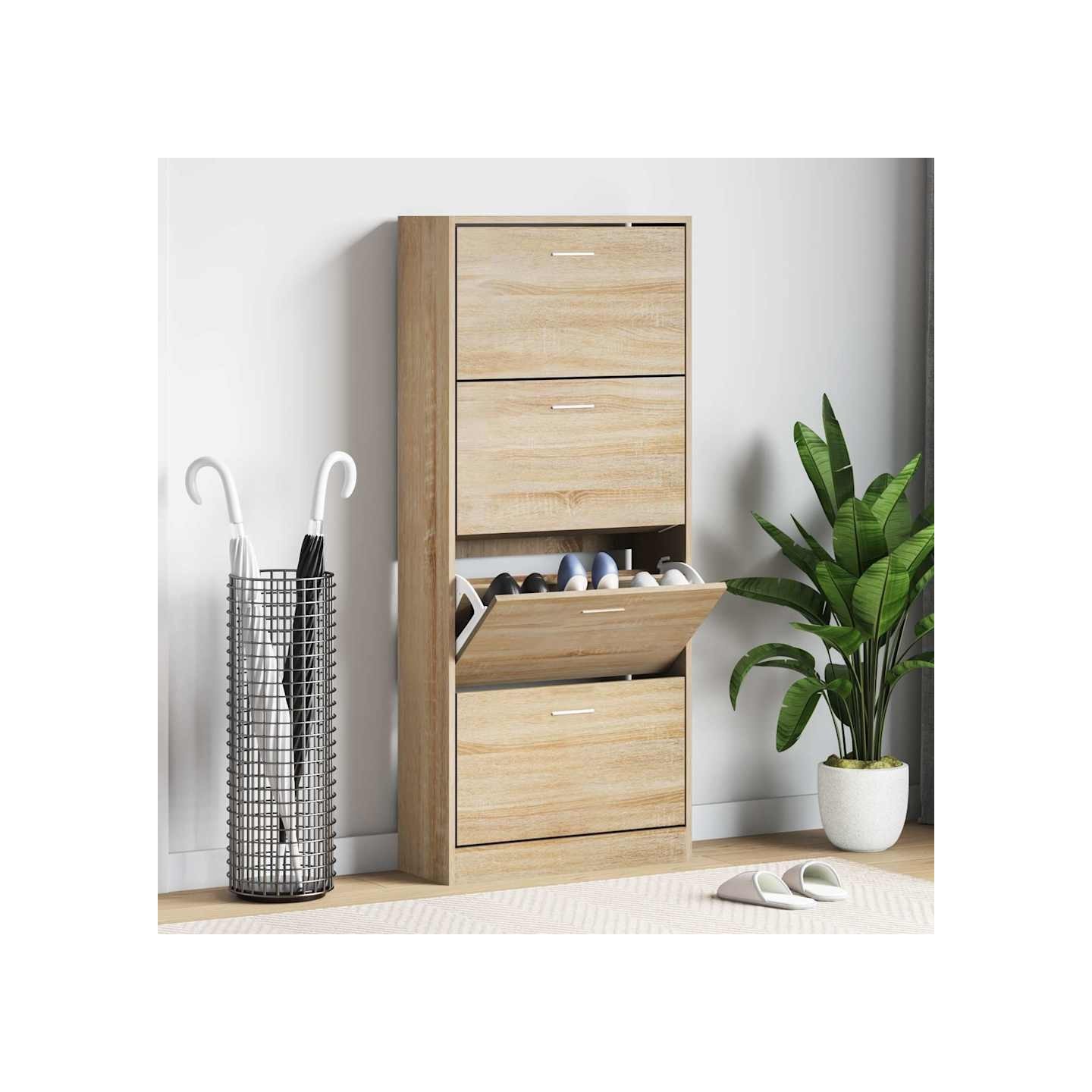 Armoire à chaussures Chêne sonoma 63x24x147cm Bois d'ingénierie