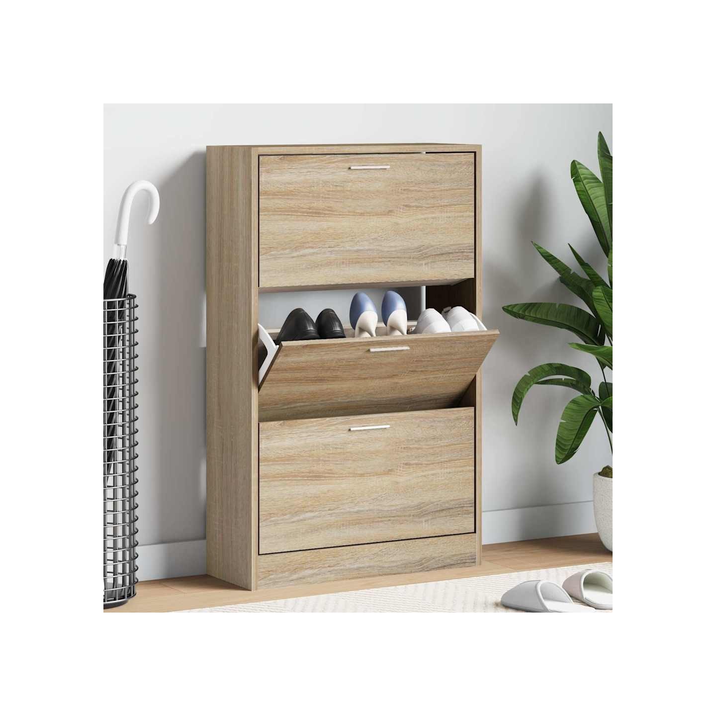 Armoire à chaussures Chêne sonoma 63x24x103cm Bois d'ingénierie