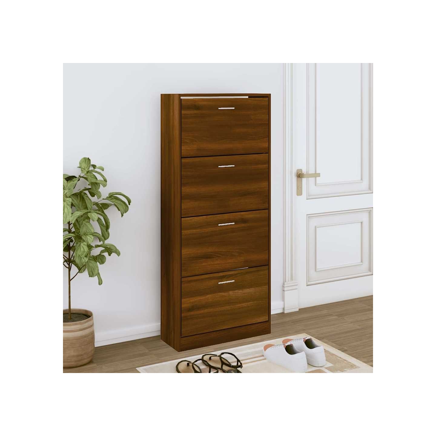Armoire à chaussures Chêne marron 63x24x147cm Bois d'ingénierie
