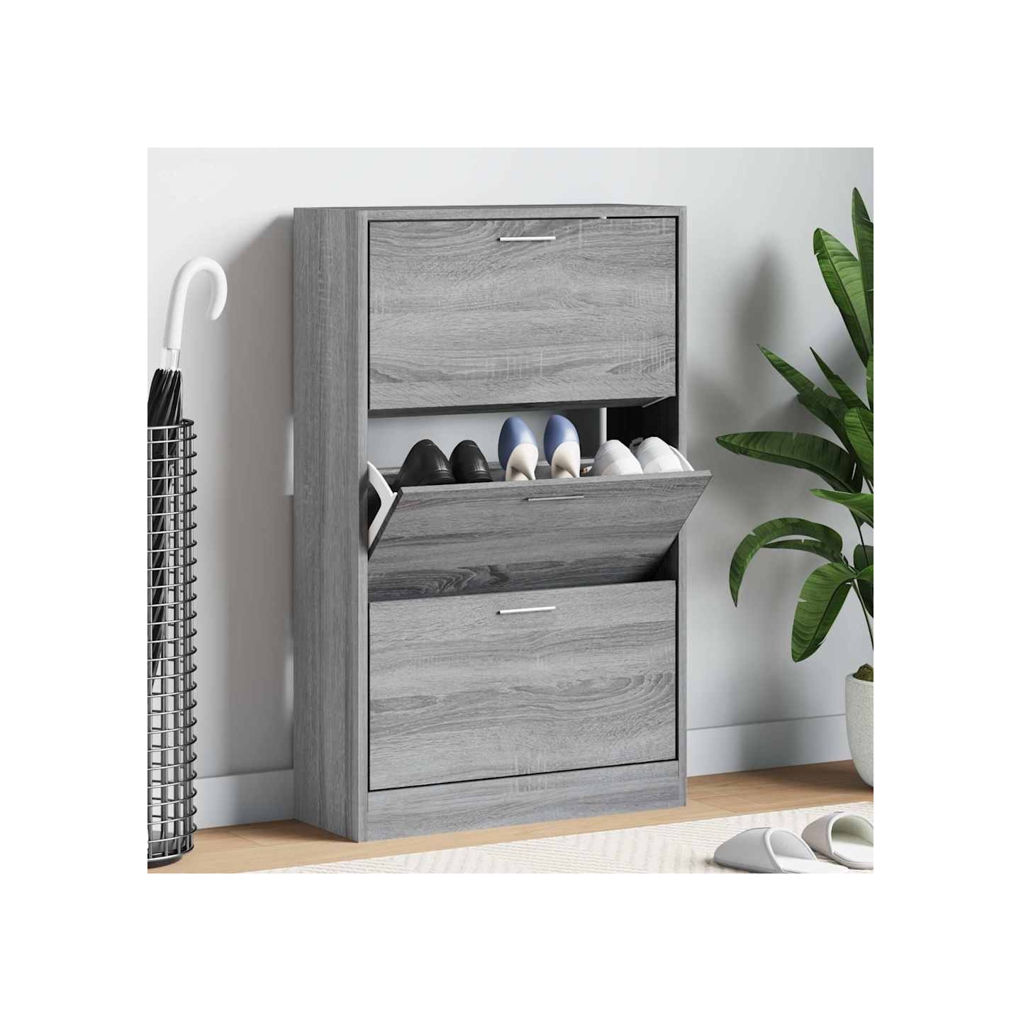 Armoire à chaussures Sonoma gris 63x24x103 cm Bois d'ingénierie