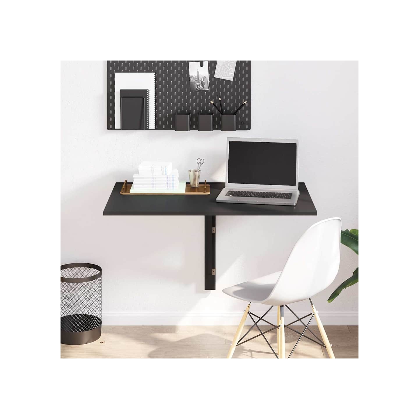 Table murale pliable Noir 100x60x56 cm Bois d'ingénierie