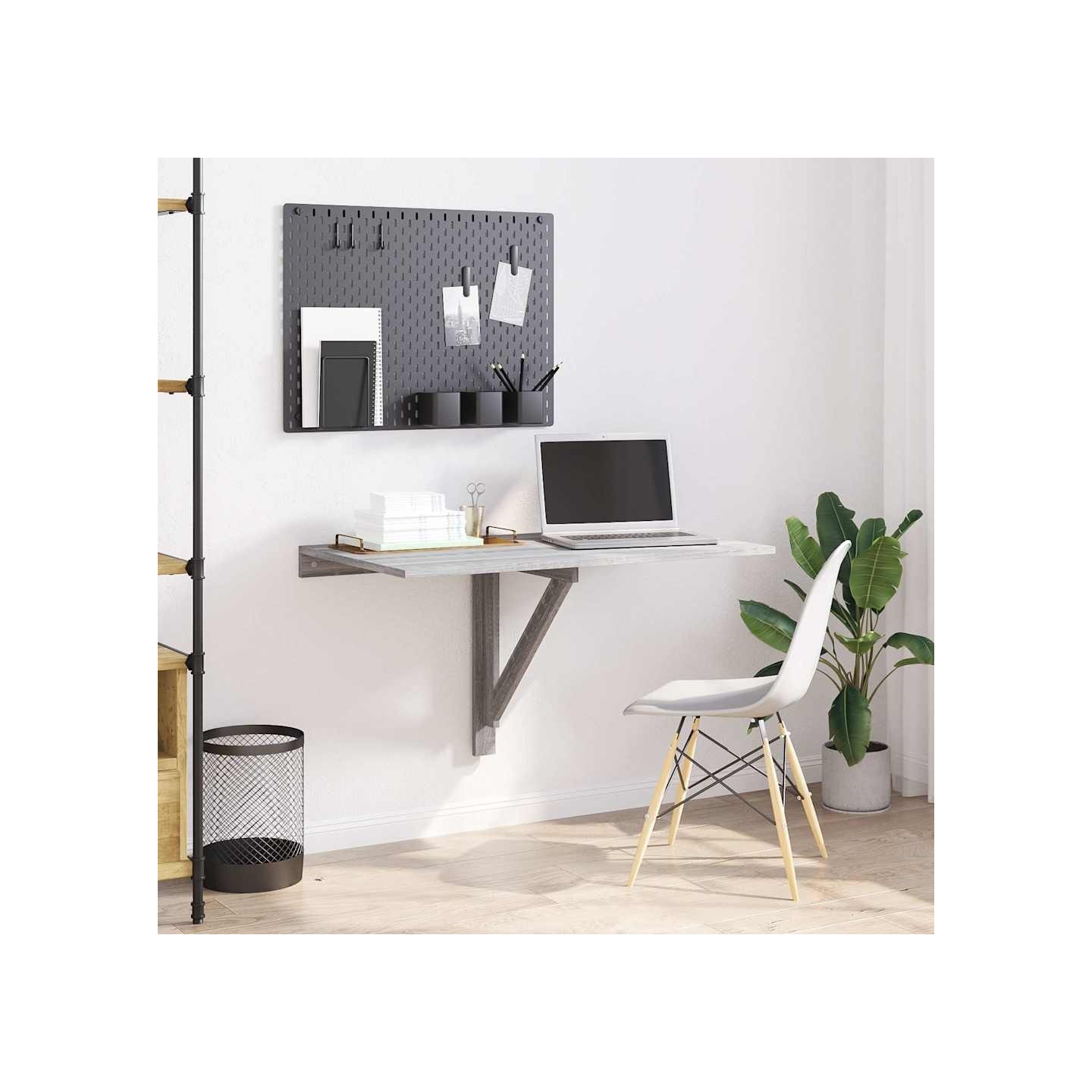Table murale pliable Sonoma gris 100x60x56 cm Bois d'ingénierie
