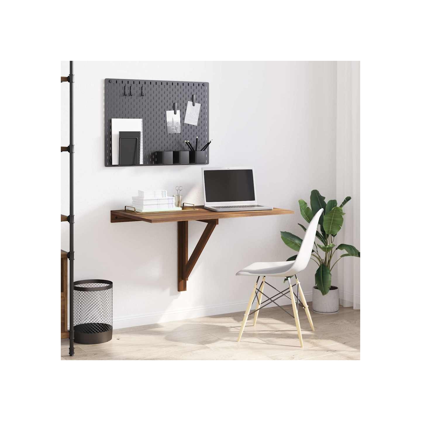 Table murale pliable Chêne marron 100x60x56cm Bois d'ingénierie