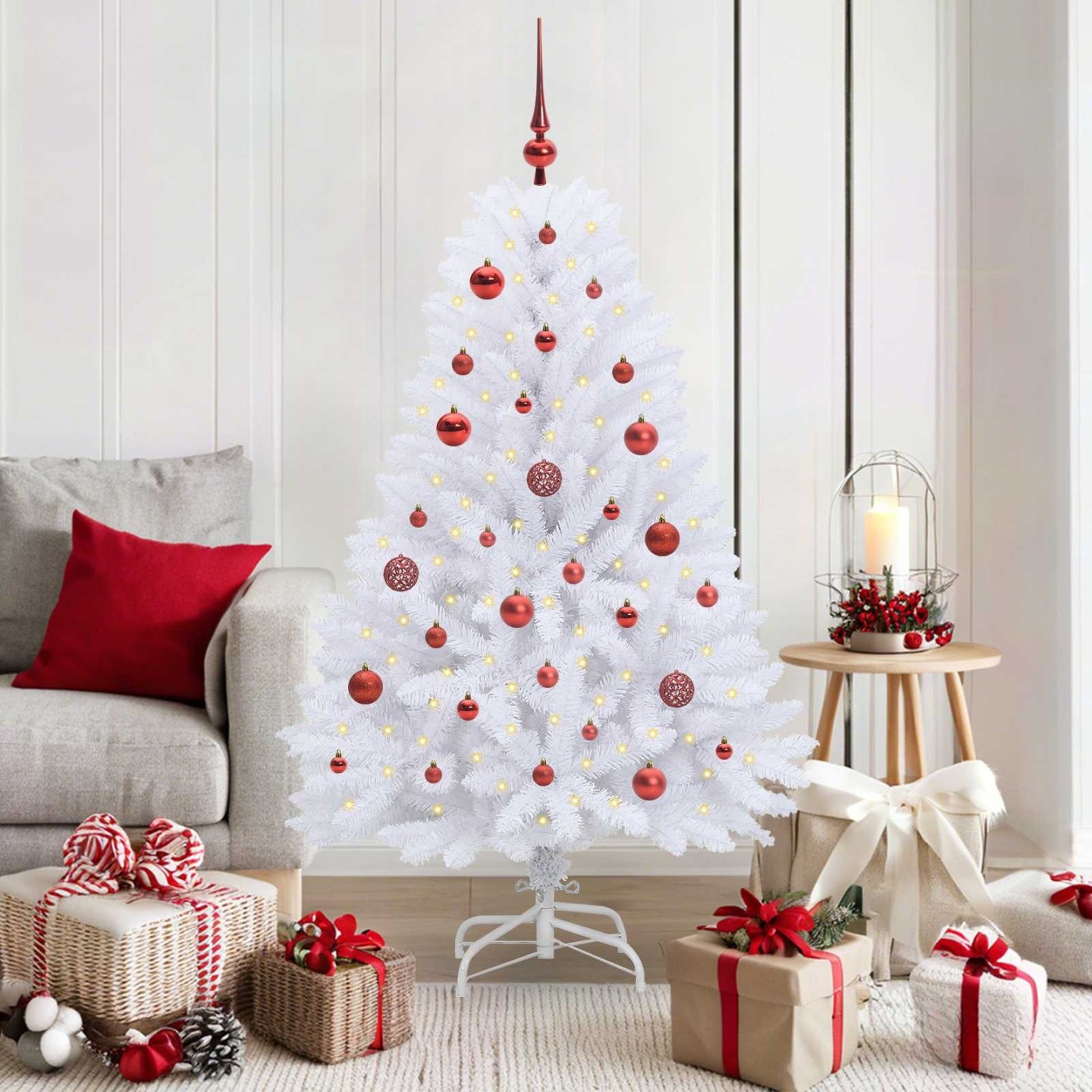 Sapin de Noël Artificiel à Branches Articulées Blanc 150 cm