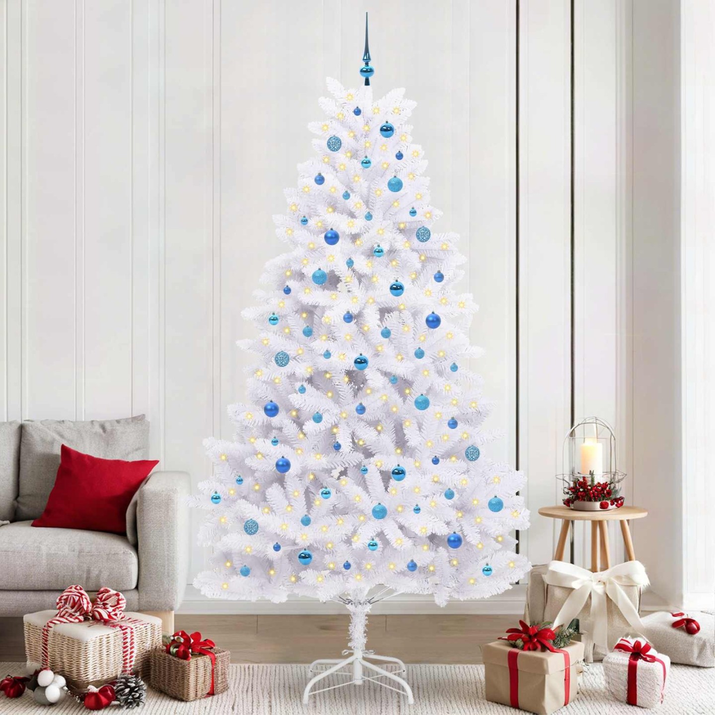 Sapin de Noël Artificiel à Branches Articulées Blanc 240 cm