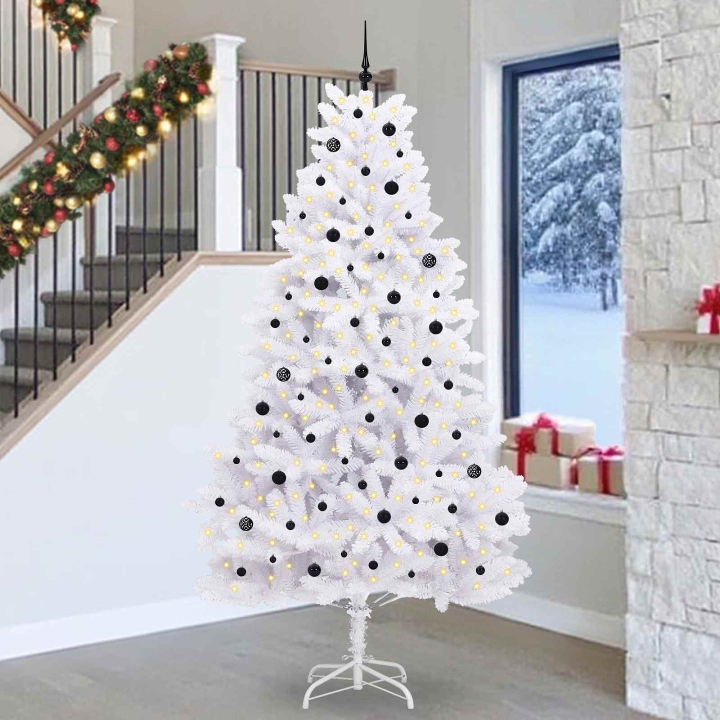 Sapin de Noël Artificiel à Branches Articulées Blanc 270 cm
