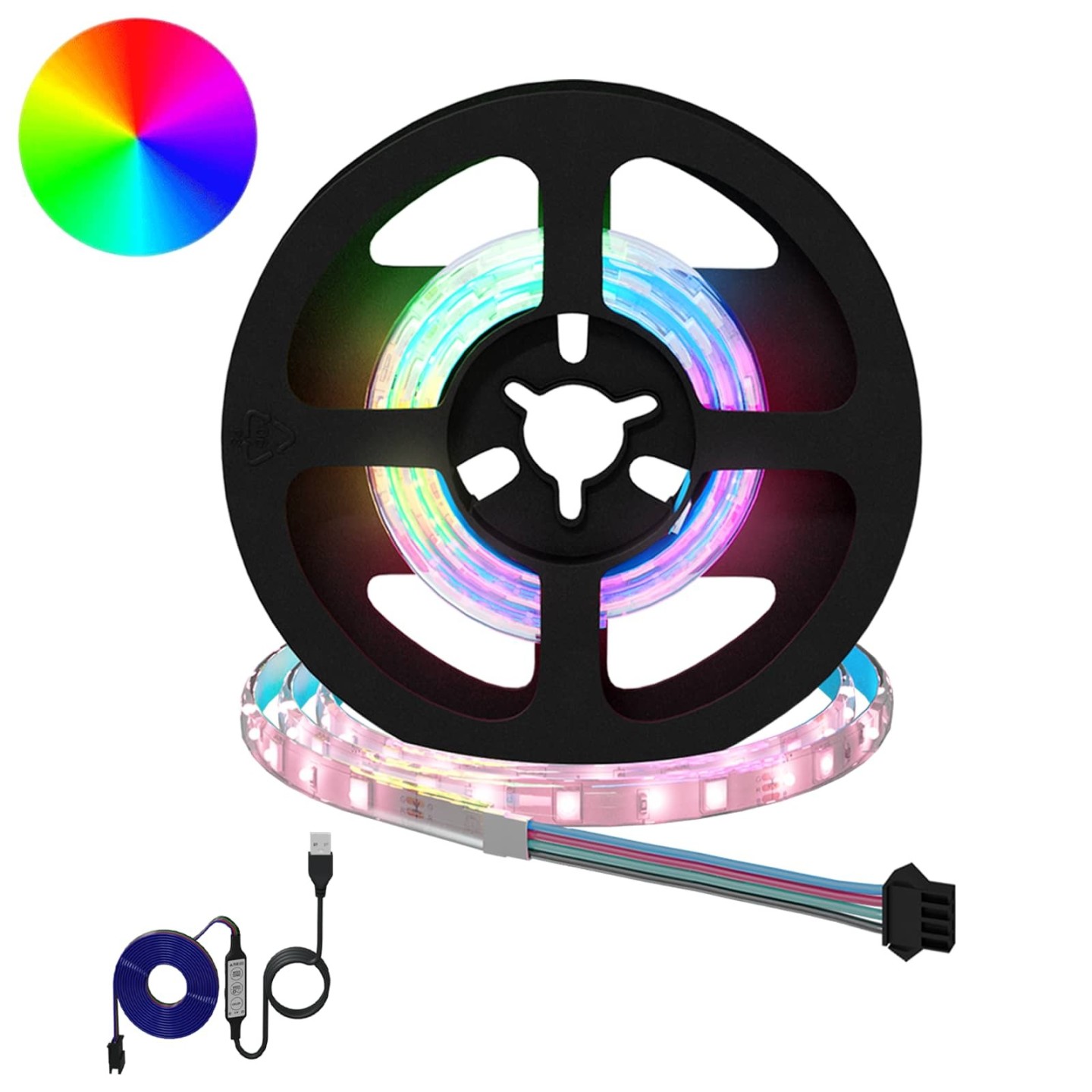 Bande LED 2 pc Noir et Transparent Cuivre et plastique