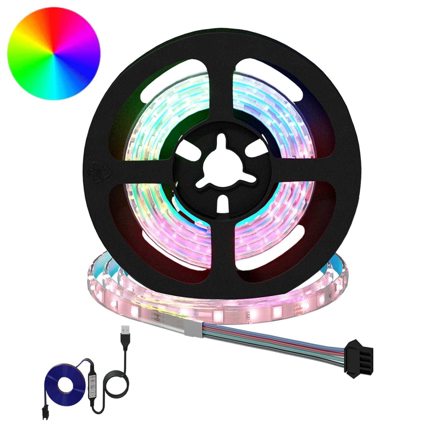 Bande LED 2 pc Noir et Transparent Cuivre et plastique