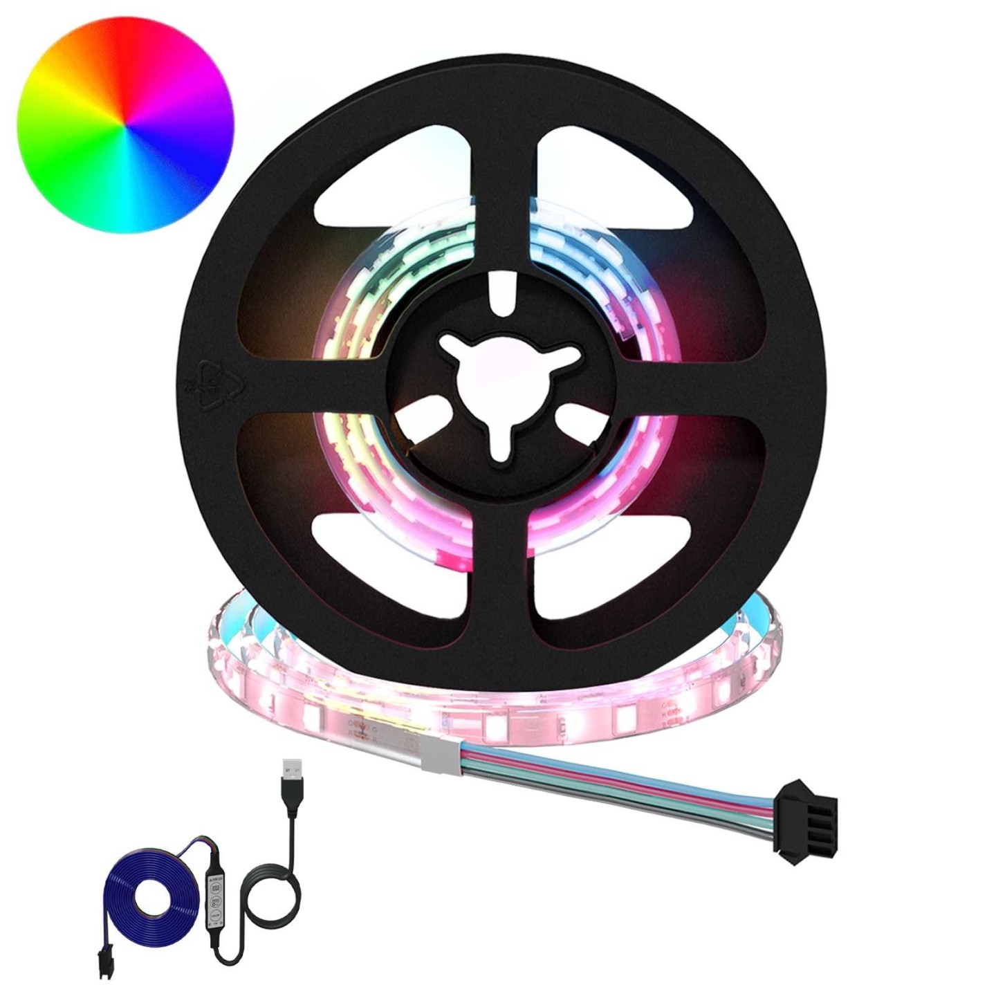 Bande LED 2 pc Noir et Transparent Cuivre et plastique
