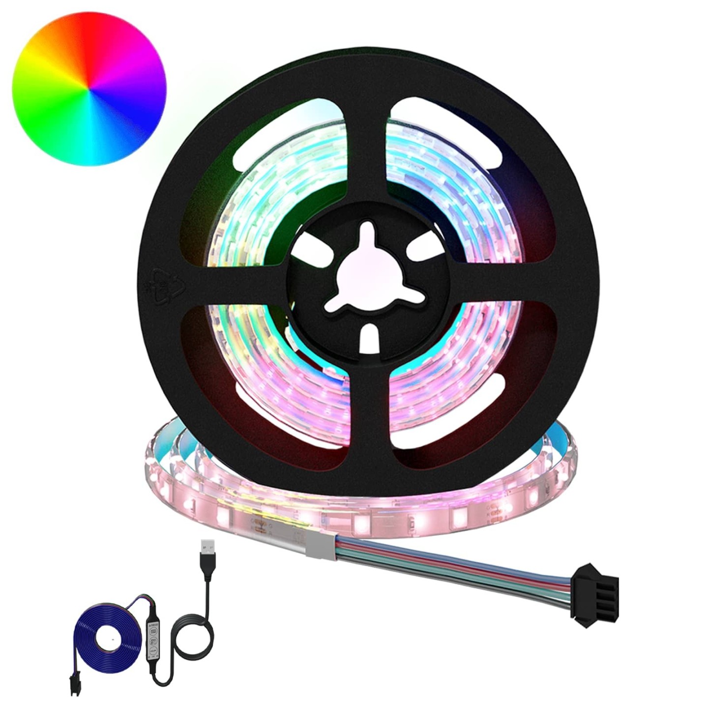 Bande LED 2 pc Noir et Transparent Cuivre et plastique