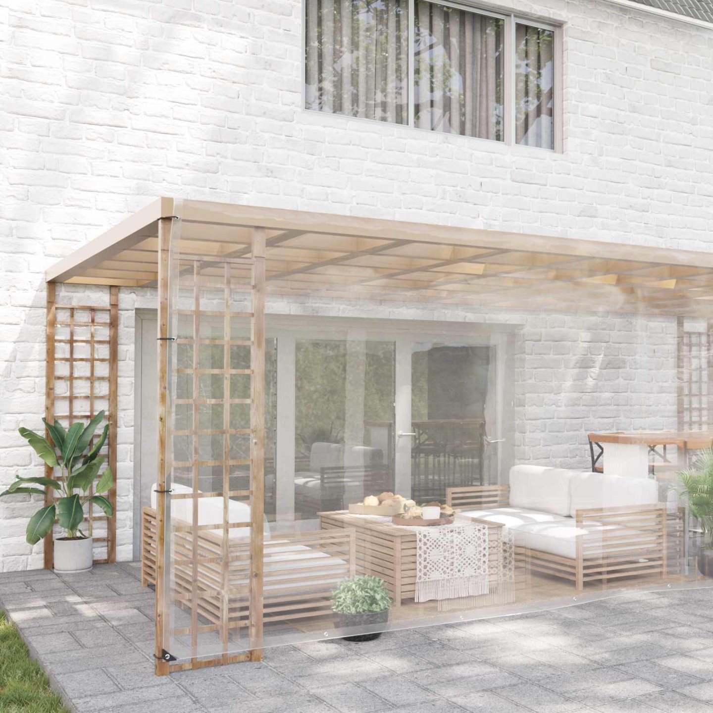 Couverture pour plantes 6 x 6 m PVC Transparent