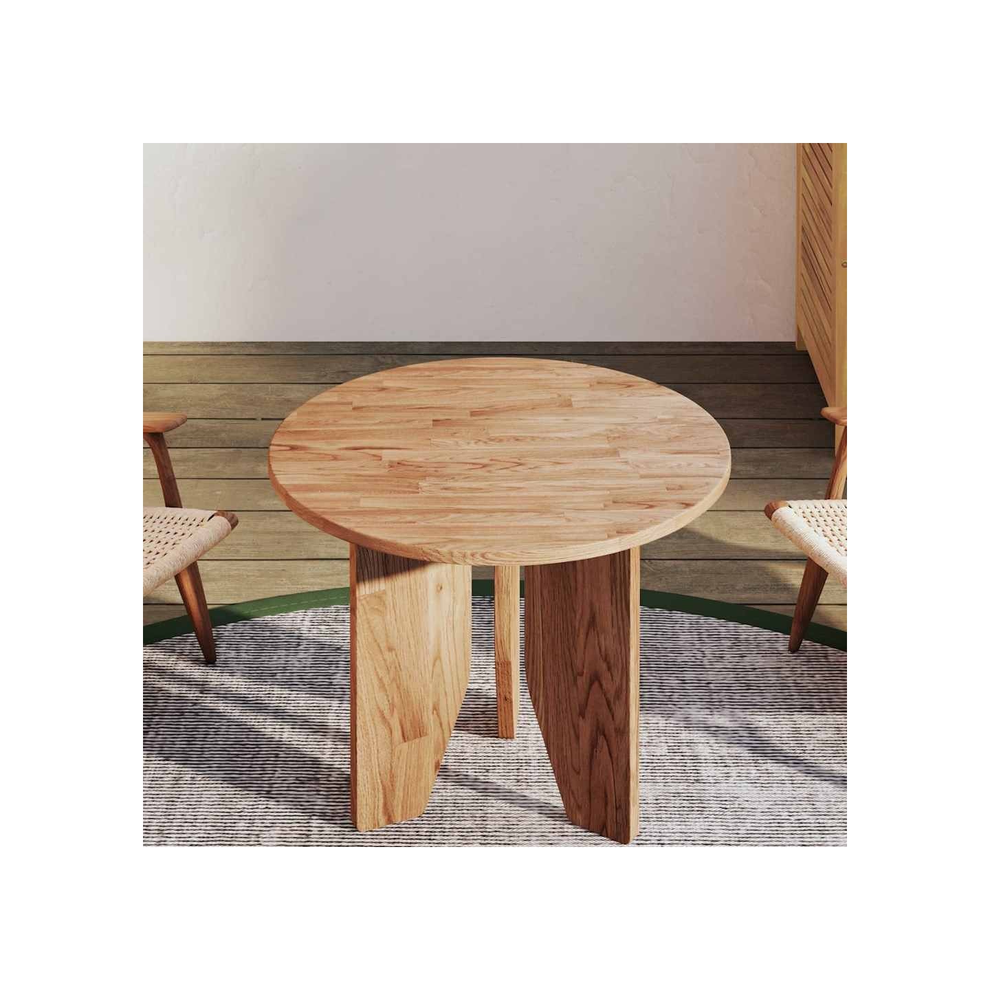 Dessus de table rond Marron clair Ø50x1,5 cm Bois chêne traité