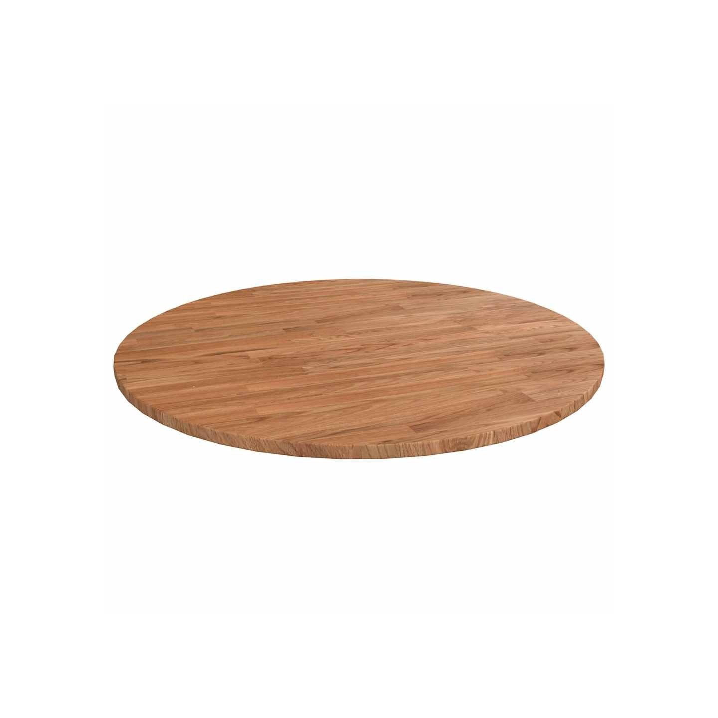 Dessus de table rond Marron clair Ø80x1,5 cm Bois chêne traité