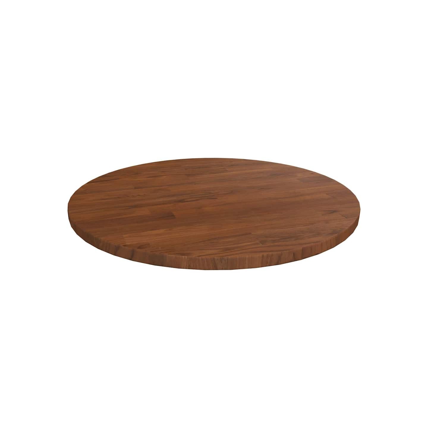 Dessus de table rond Marron foncé Ø40x1,5cm Chêne massif traité