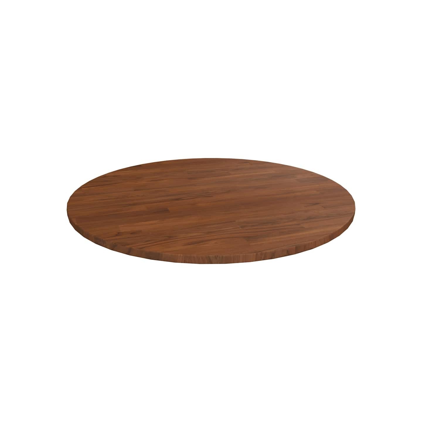 Dessus de table rond Marron foncé Ø70x1,5cm Chêne massif traité