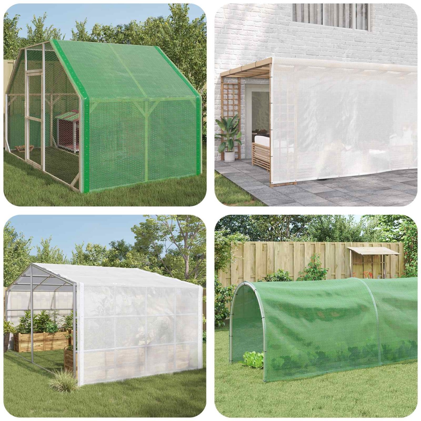 Bâche avec œillets 2 pièces Vert 1,5 x 10 m 260 gsm PE