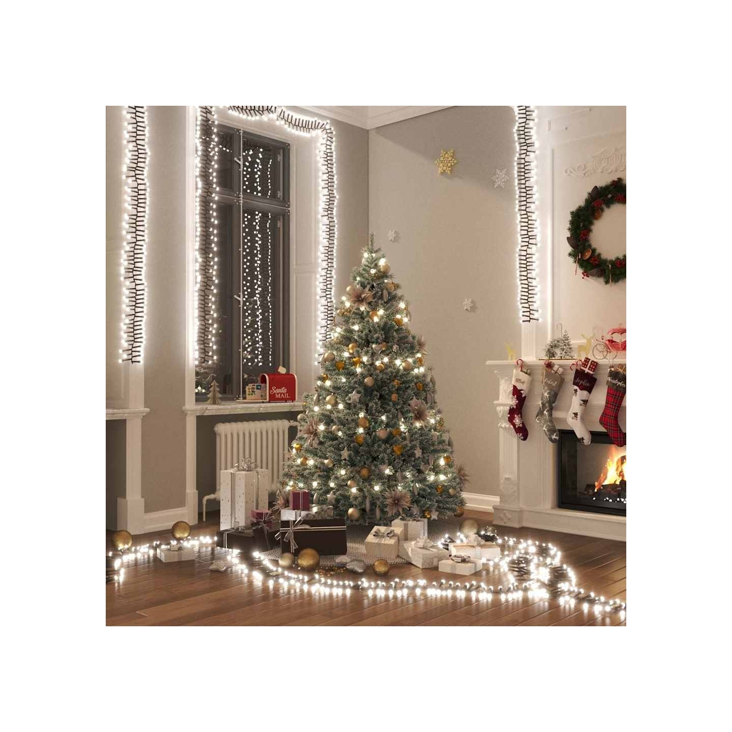 Guirlande lumineuse à LED groupées 400LED Blanc froid PVC
