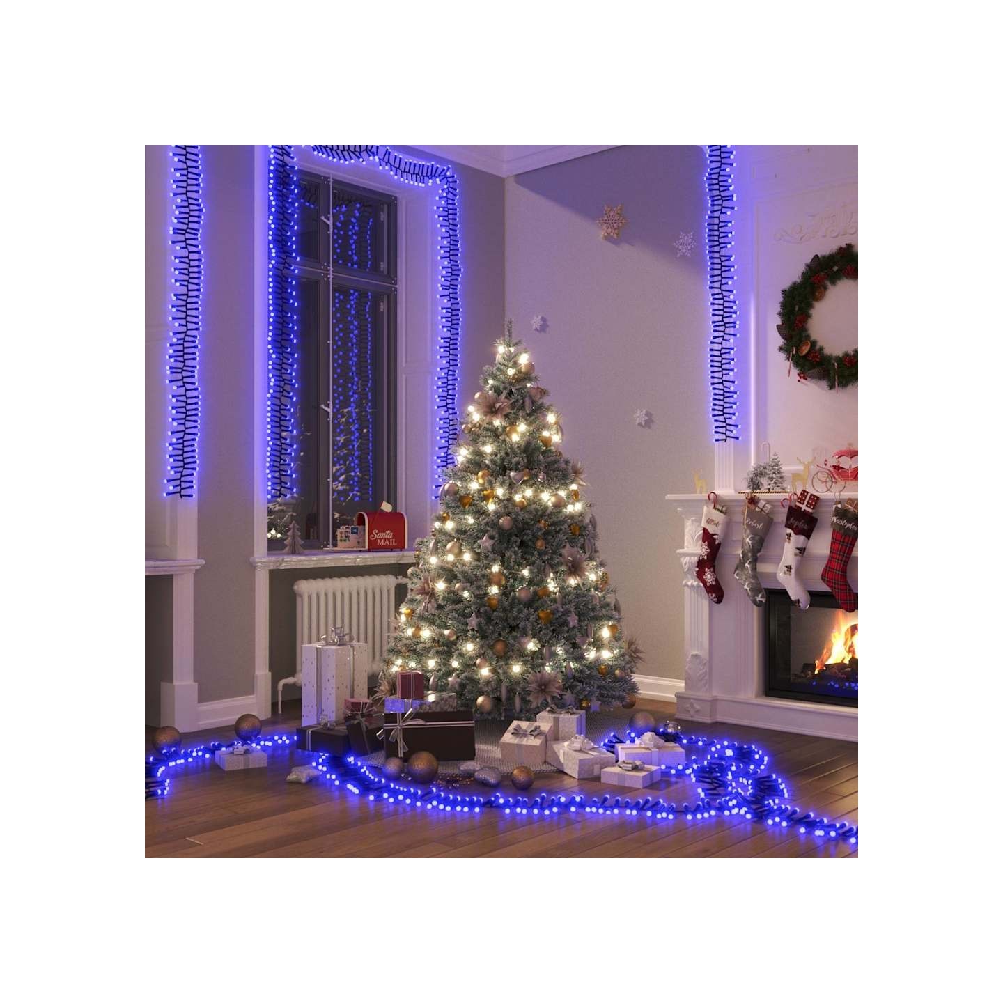 Guirlande lumineuse à LED groupées 3000 LED Bleu PVC