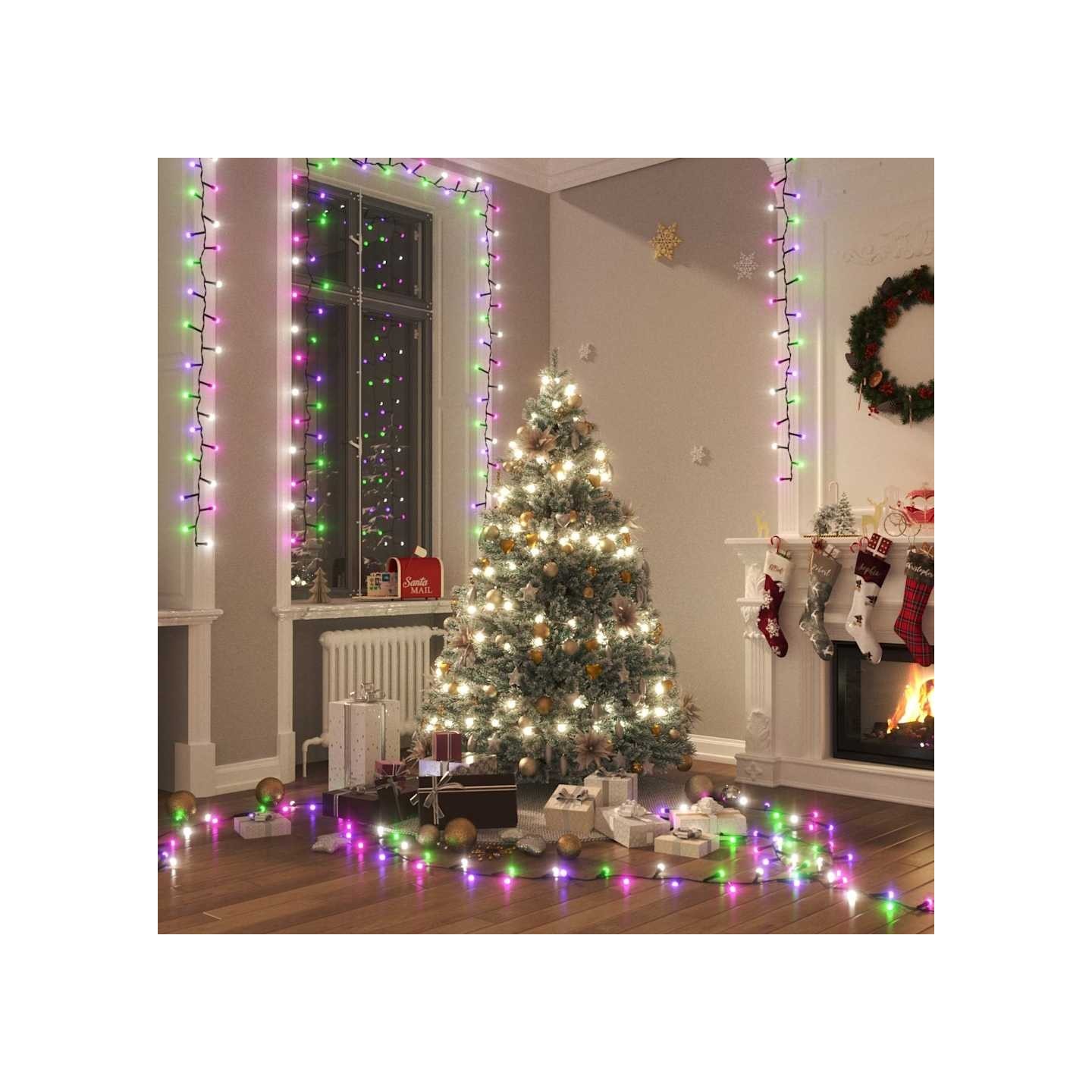 Guirlande LED compacte avec 1000 LED Multicolore pastel 25m PVC
