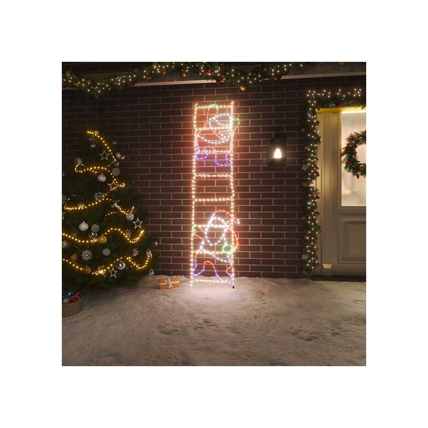 Figurine Père Noël sur échelle pliable avec 552 LED 50x200 cm