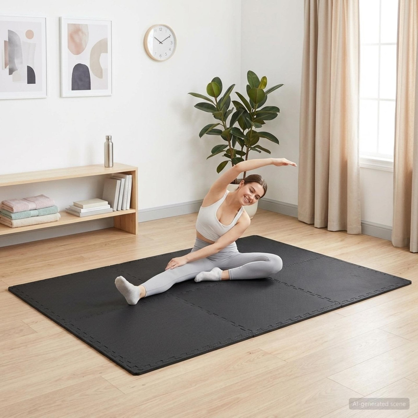 Tapis de sol de piscine 24 pc Noir 8,64 ㎡ Mousse EVA