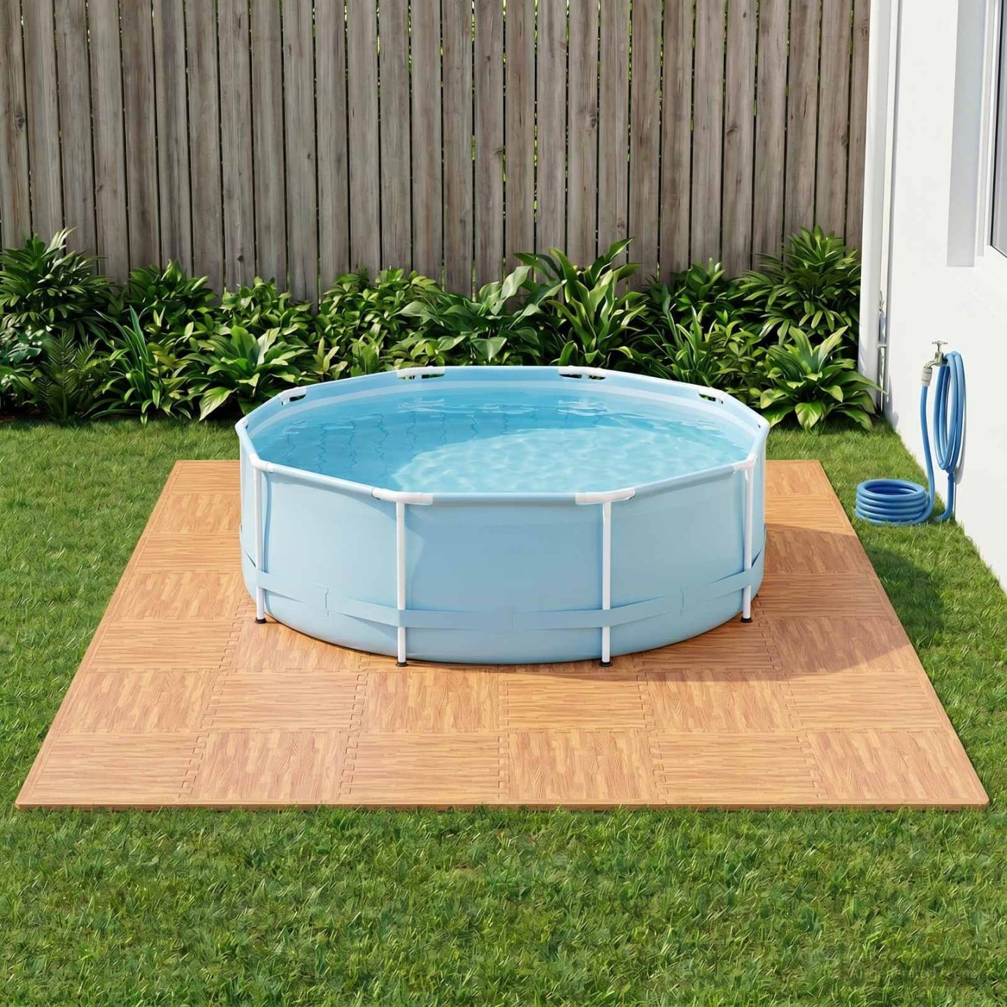 Tapis de sol de piscine 50 pc bois 18 m² Mousse EVA