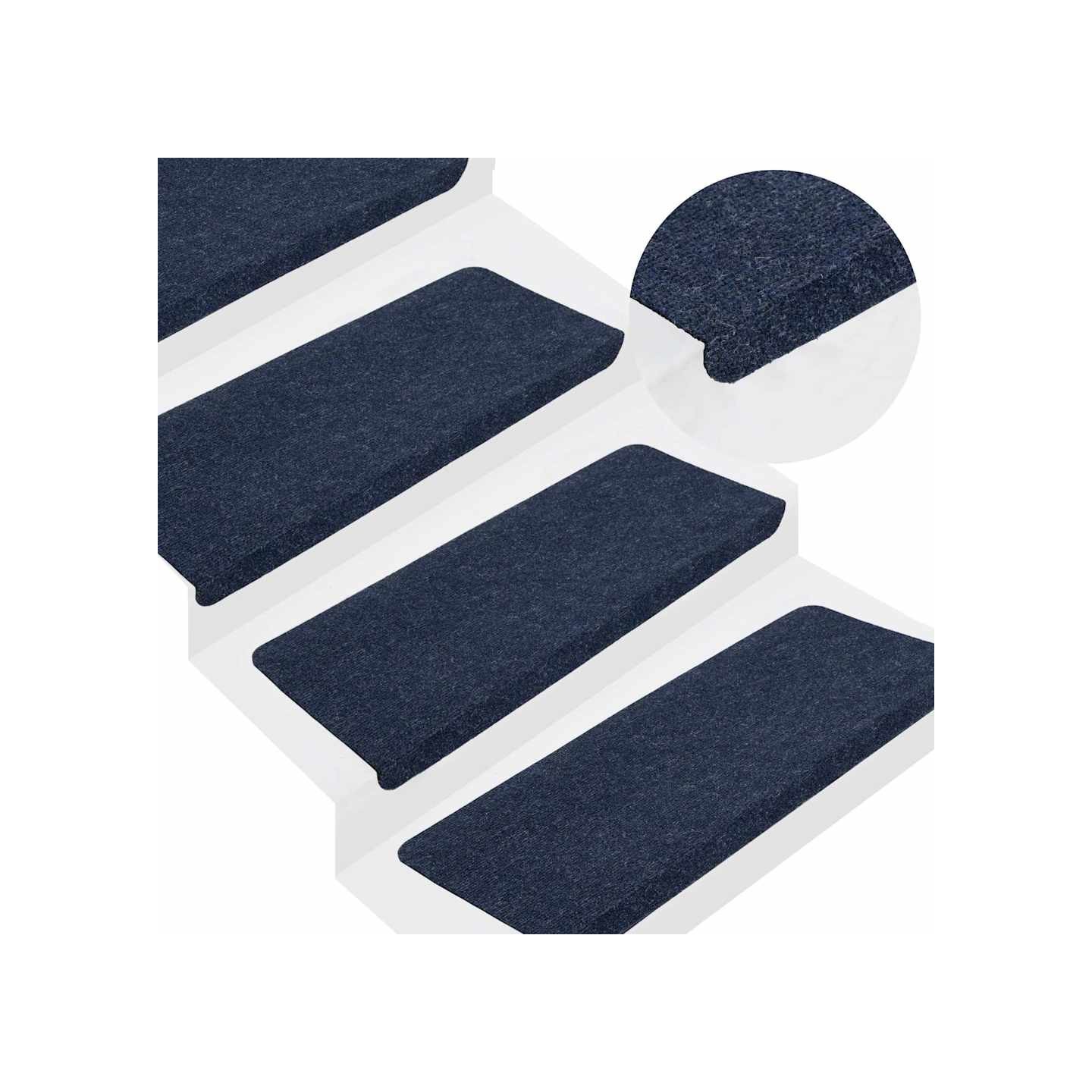 Tapis d'escalier auto-adhésifs 15 pcs 65x24,5x3,5 cm Bleu