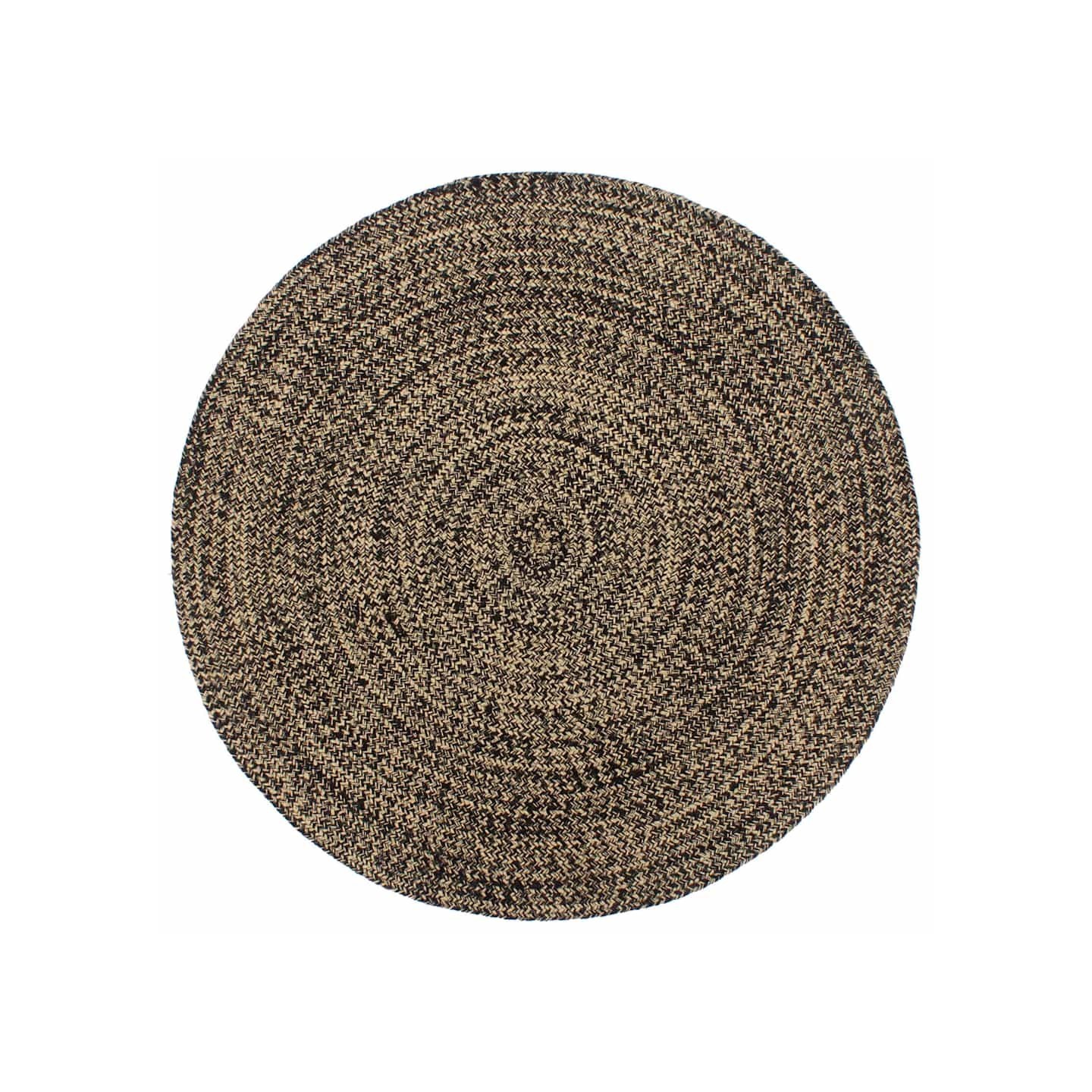Tapis fait à la main Jute Noir et marron 180 cm