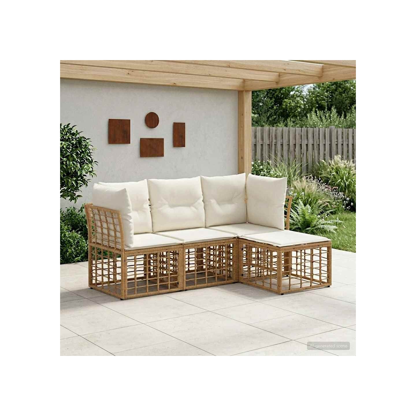 Ensemble de canapés d'extérieur Naturel Polyester
