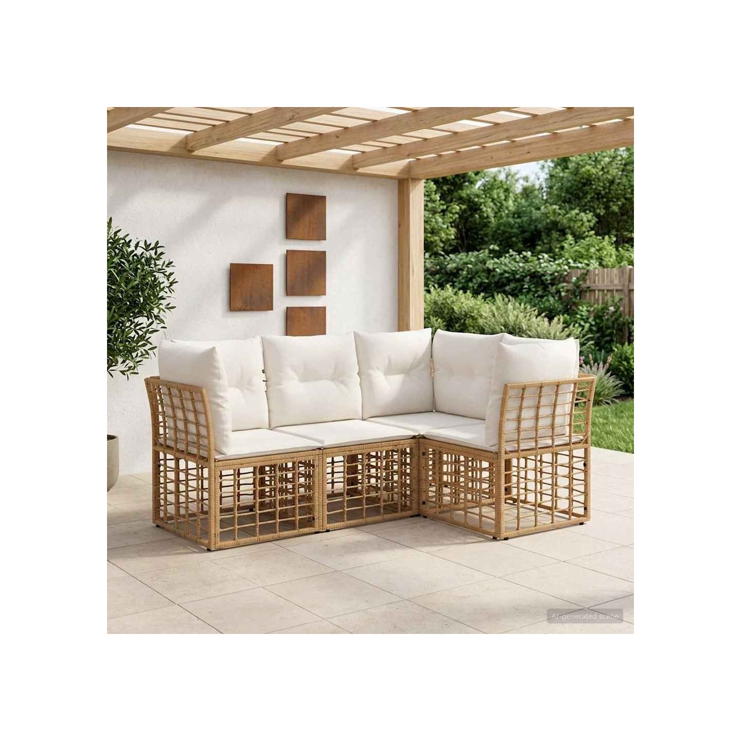 Ensemble de canapés d'extérieur Naturel Polyester