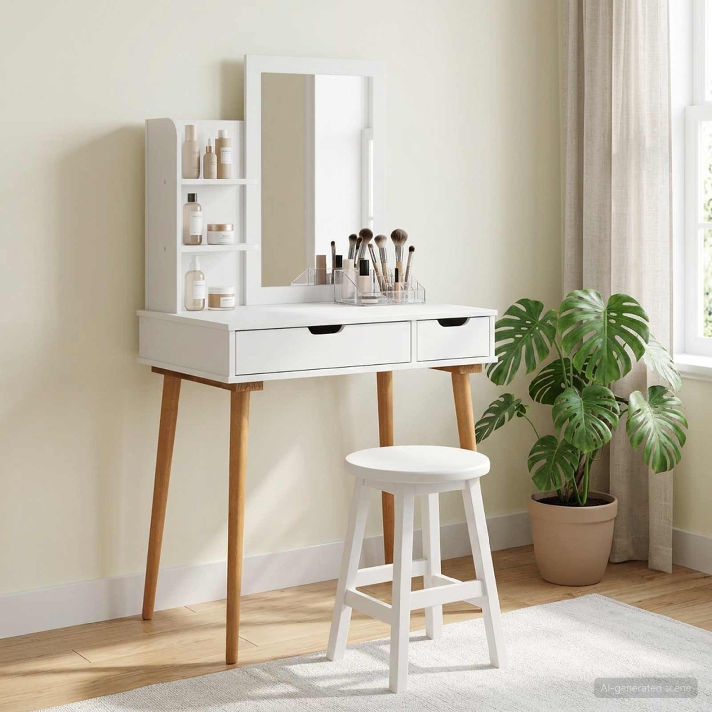 Ensemble de Coiffeuse FAUSKE 3 pc Blanc 76 x 50 x 143 cm